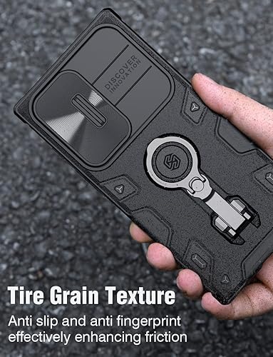 Miniatura 6 de Nillkin Funda para Samsung Galaxy S23 Ultra con cubierta deslizante para cámara y soporte mejorado, funda de teléfono S23 Ultra de grado militar a