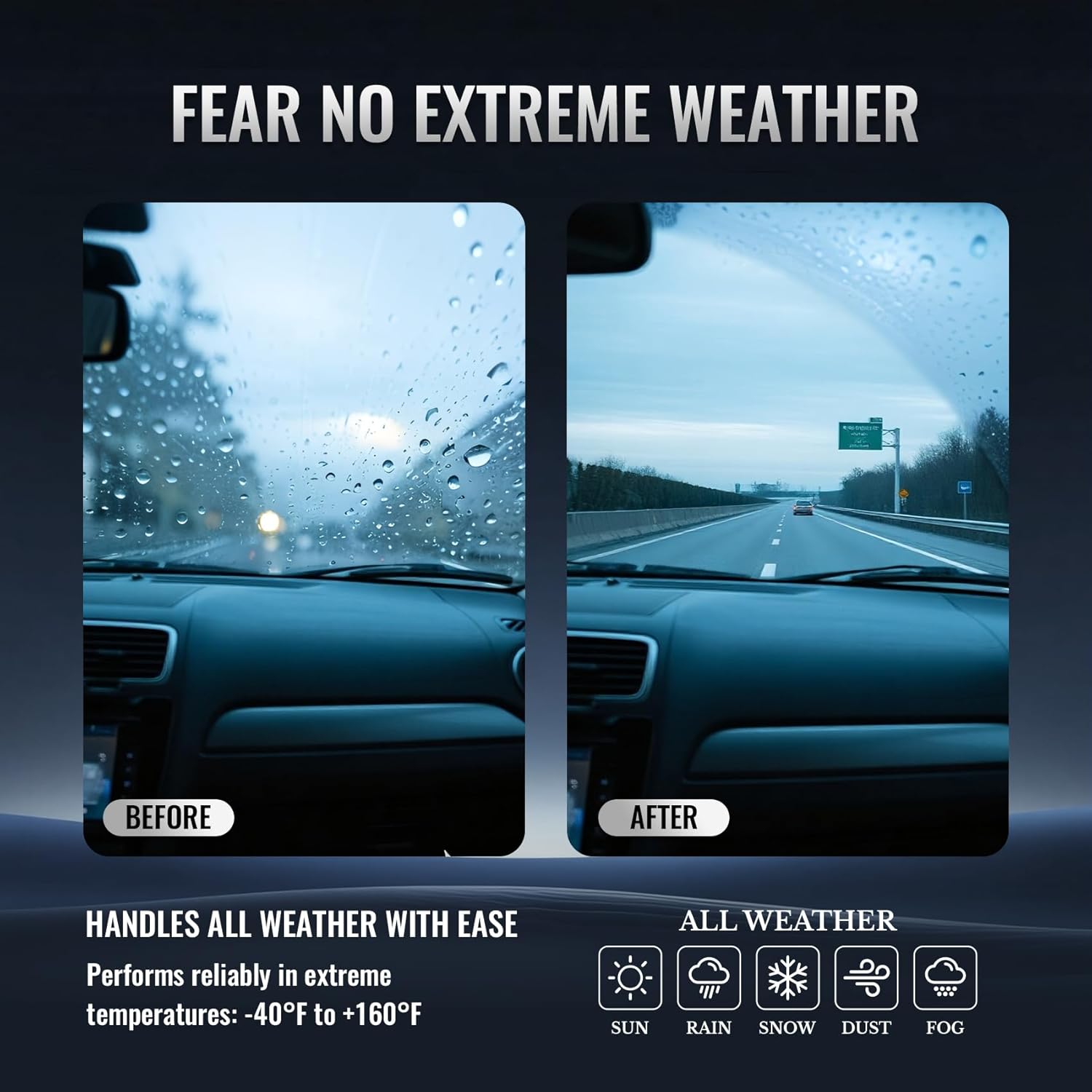 Wiper Blades, OEM Quality, Premium All-Season PTFE Rubber, Quiet & Streak-Free, J-Hook, Automotive Replacement Windshield Wiper Blades (26"+18" Pair for Front Windshield)
