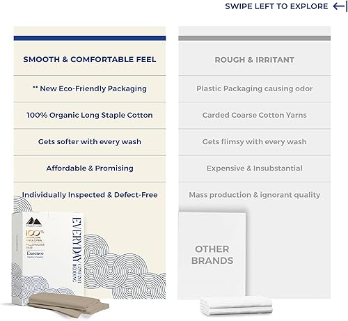 Miniatura 75 de Mayfair Linen Juego de sábanas de percal de 100 % algodón orgánico, suaves y frescas, con bolsillo profundo de 16 pulgadas, tamaño individual