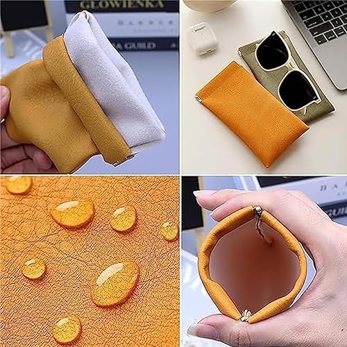 Miniatura 7 de 4 bolsas de cuero, mini bolsa de cosméticos con cierre automático, organizador de cuero con cierre a presión para bolso, accesorios de viaje para