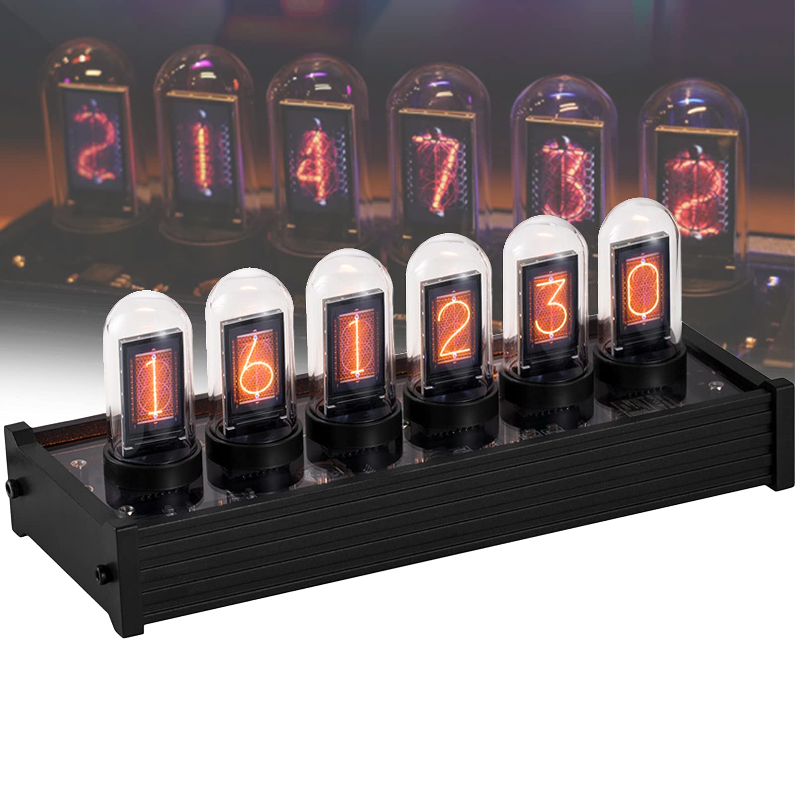 Regalos Personalizados, Reloj de Tubo LED Nixie, Reloj de Tubo de Escritorio, Alimentado por USB Tipo C, Calendario Personalizado/Color de luz/Pantalla de Tiempo, Reloj d