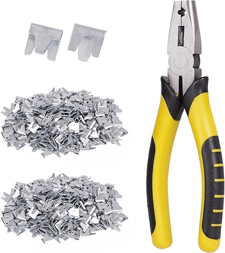 Miniatura 8 de Alicates de hebilla de jaula de alambre con 600 clips de jaula de alambre, clips de sujeción, herramienta de abrazadera de hebilla, pinzas de clip C
