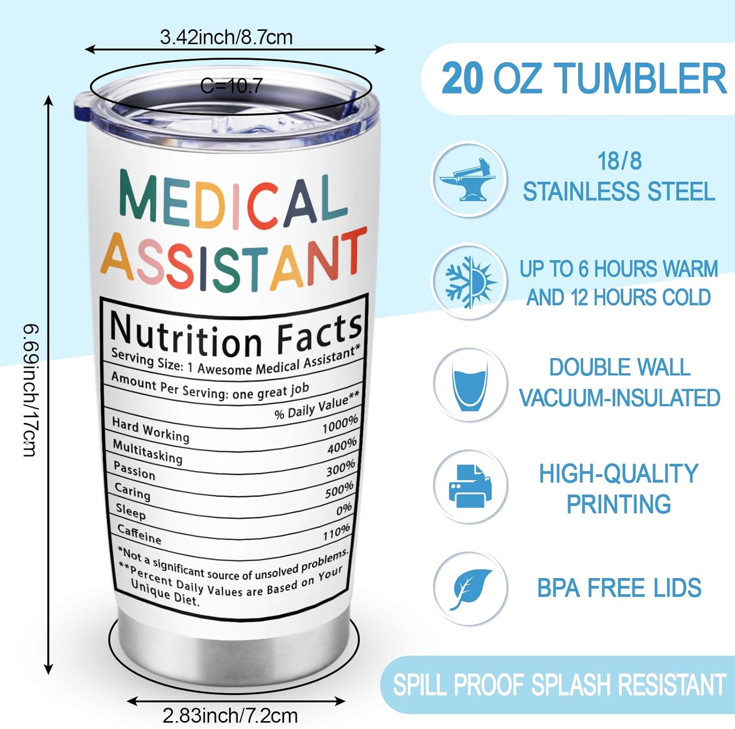 Medical Assistant Gifts, MA Week Gifts, Medical Assistant Students Gift, Best Medical Assistant Stainless Steel tumbler 20oz, Birthday Christmas Gifts for Women Men - Image 4