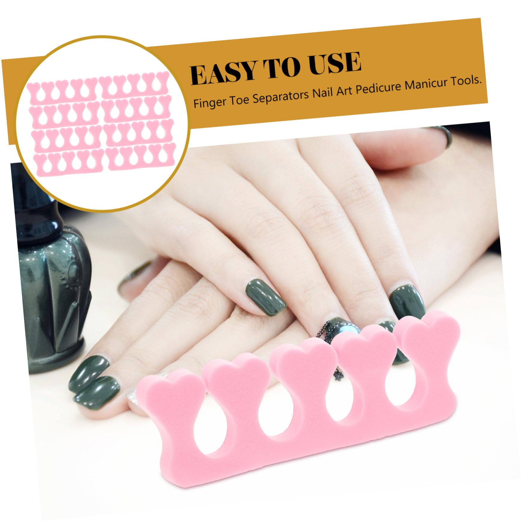 NOLITOY 40pcs Pink Manicure Tools Set Toe Separators for Nail Eva Foam Easy to Use