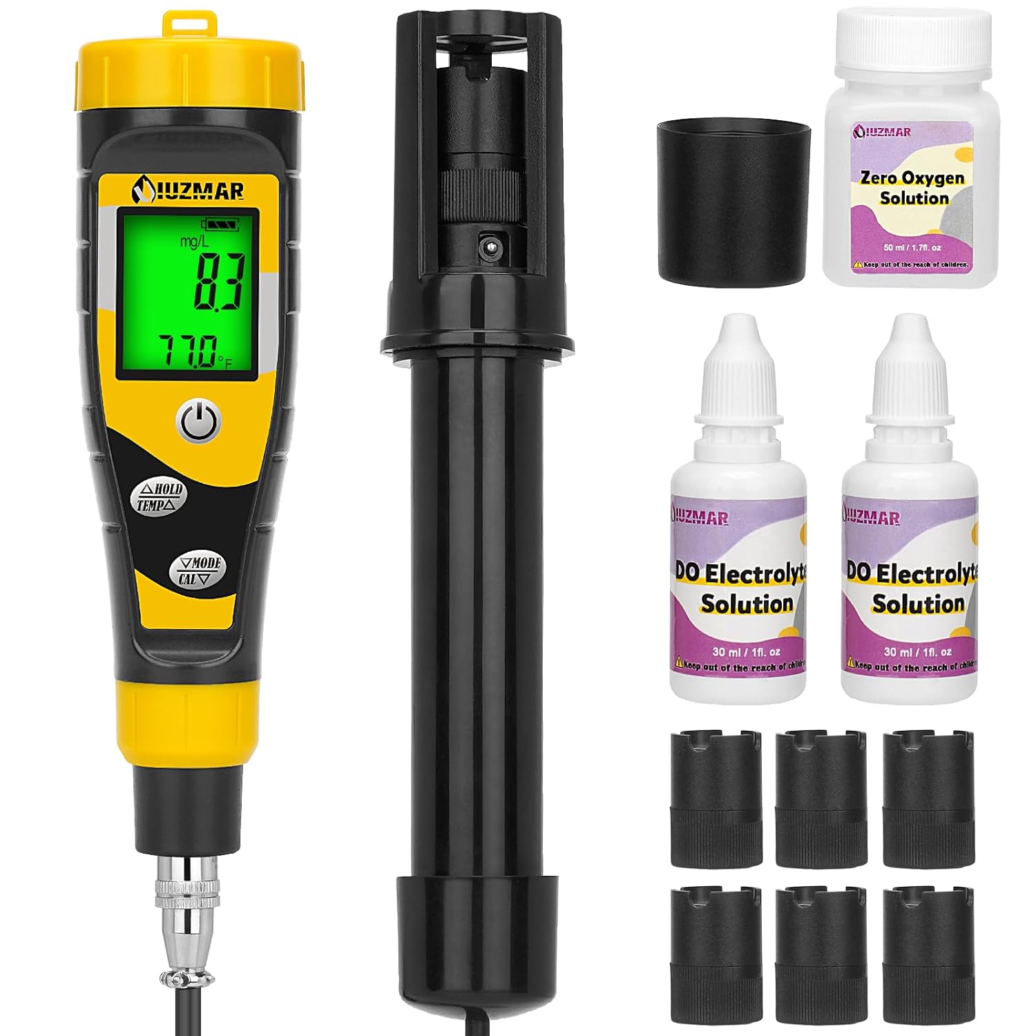 UIUZMAR Dissolved Oxygen Meter Digital Dissolved Oxygen Tester with 3