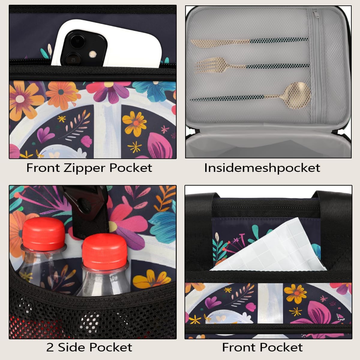 Soft Cooler Bag Insulated Lunch Box for Men & Women, Large Leakproof Lunch Bag Portable Beach Cooler B-16