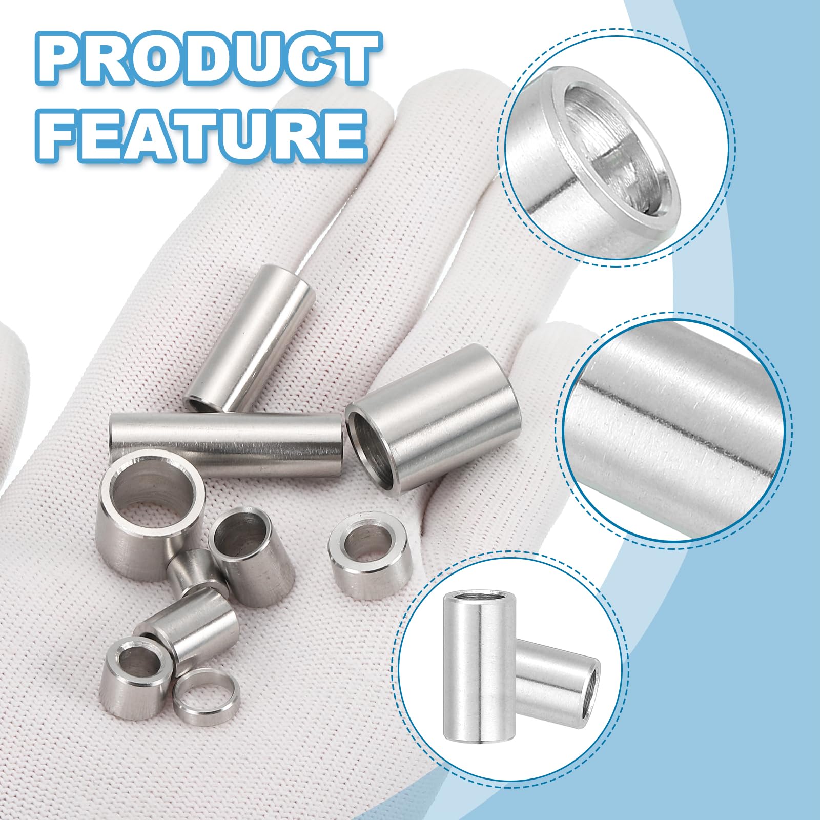PATIKIL 6 Pcs Stainless Steel Spacers - Image 3