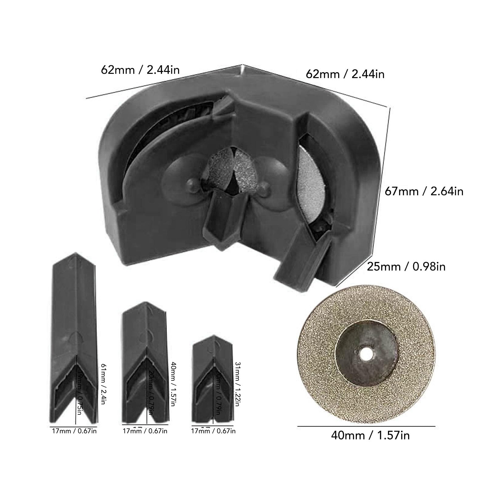 Ejoyous Set Affilatrice per Punte da Trapano, Materiale ABS, 10 Dischi Diamantati, Affilatura da 2-16 Mm, Perfetta per gli Appassionati del Fai da Te e Trapani Elettrici (BLACK)