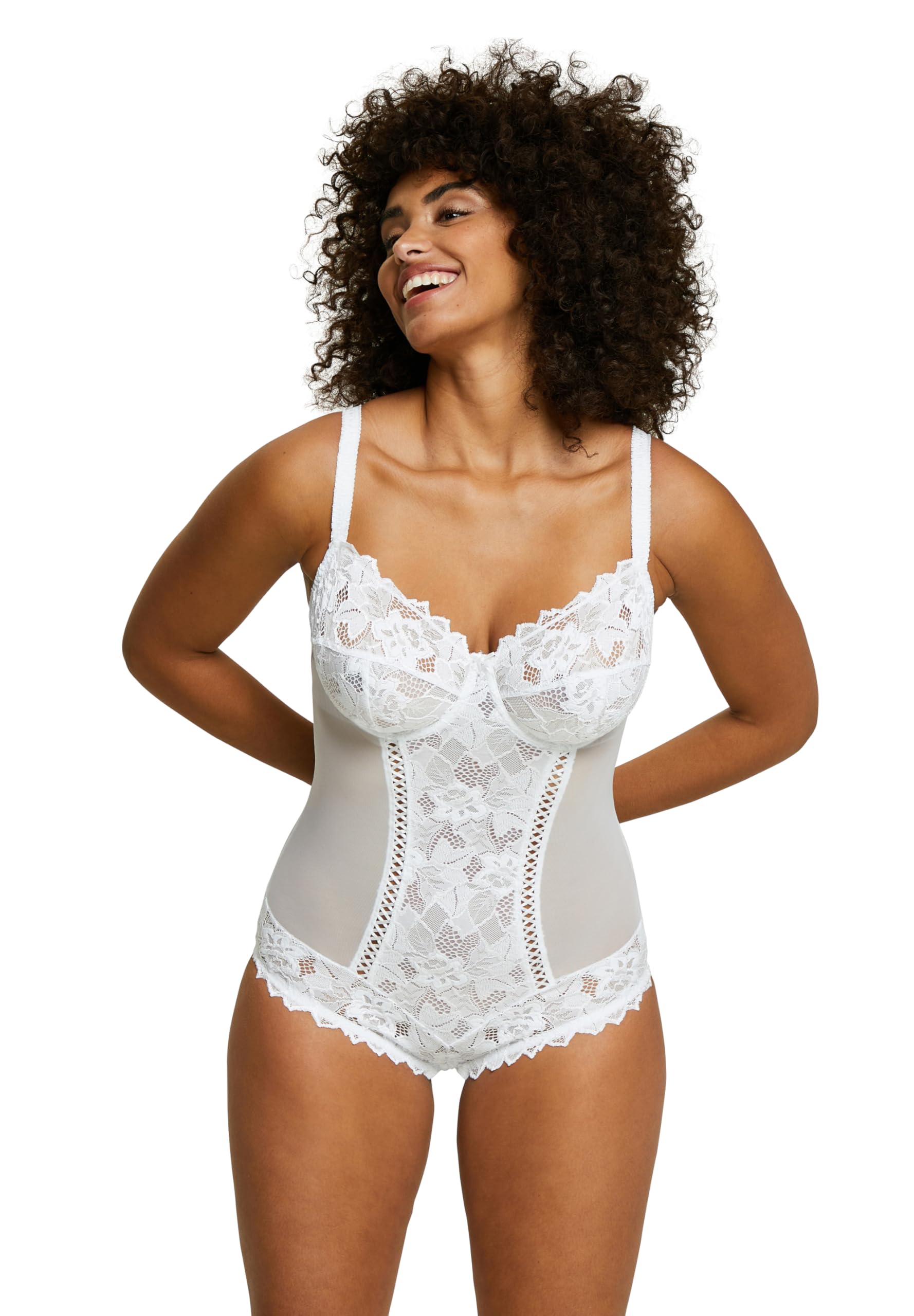 Sans Complexe Women'sPlain Bodysuit, White, 38D (Manufacturer size: 85/100D)