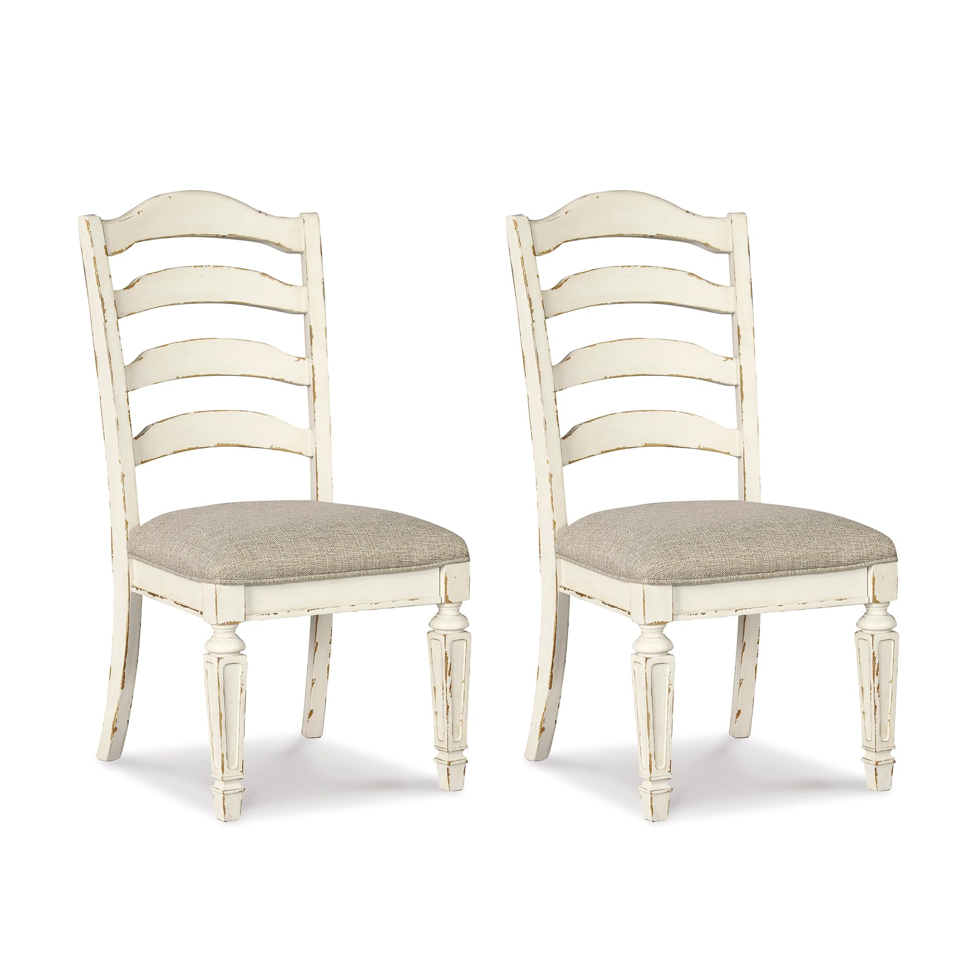Signature Design by Ashley Realyn Dining Room Upholstered Chair 2 Count, Antique White