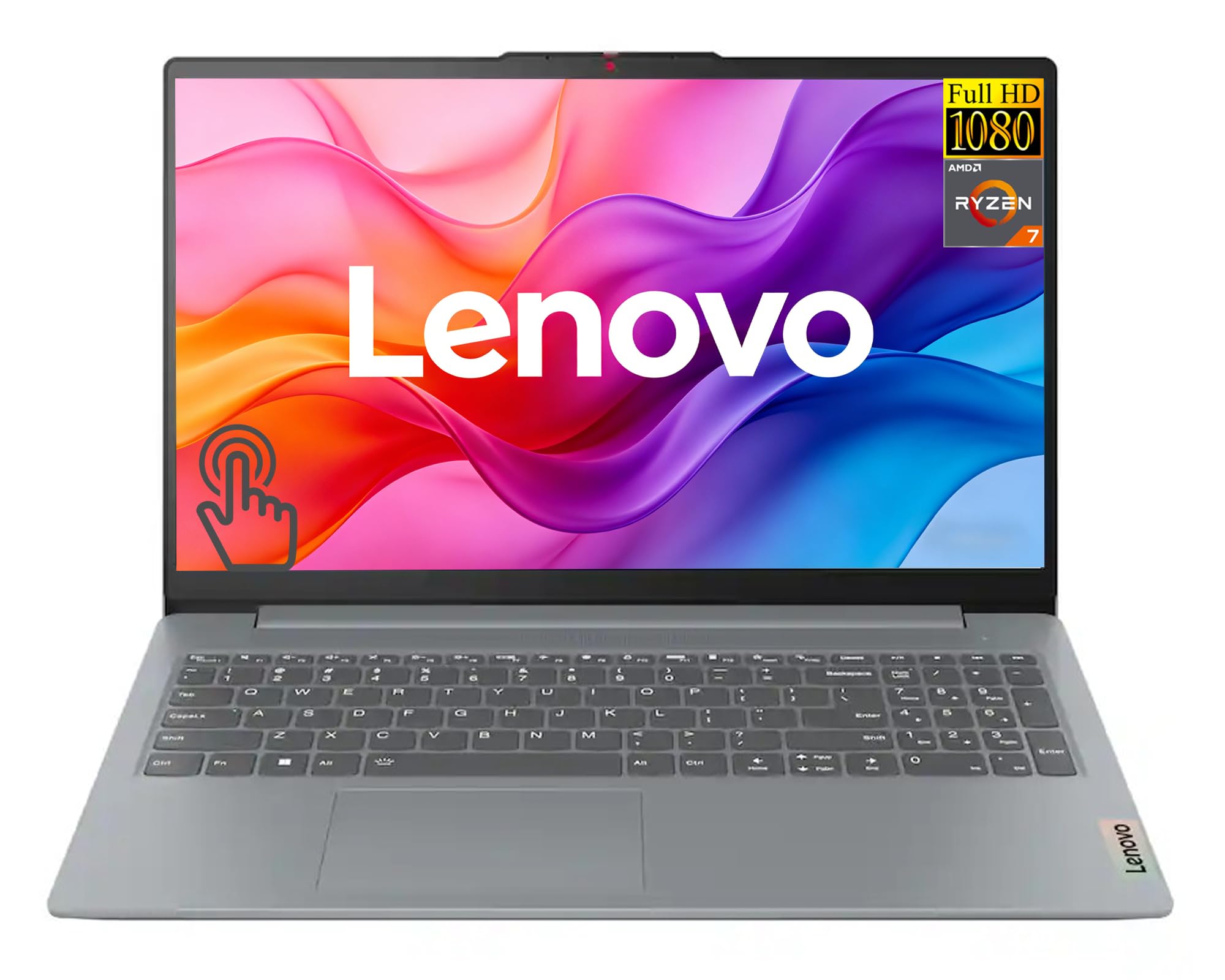 IdeaPad Slim 3 15.6" FHD IPS Touchscreen Reliable & Portable Laptop for Daily Work & Study by Lenovo, AMD Ryzen 7 5825U, 16GB RAM|512GB SSD, Windows 11, Fast Charge/Privacy Camera, Wi-Fi 6, Copilot AI