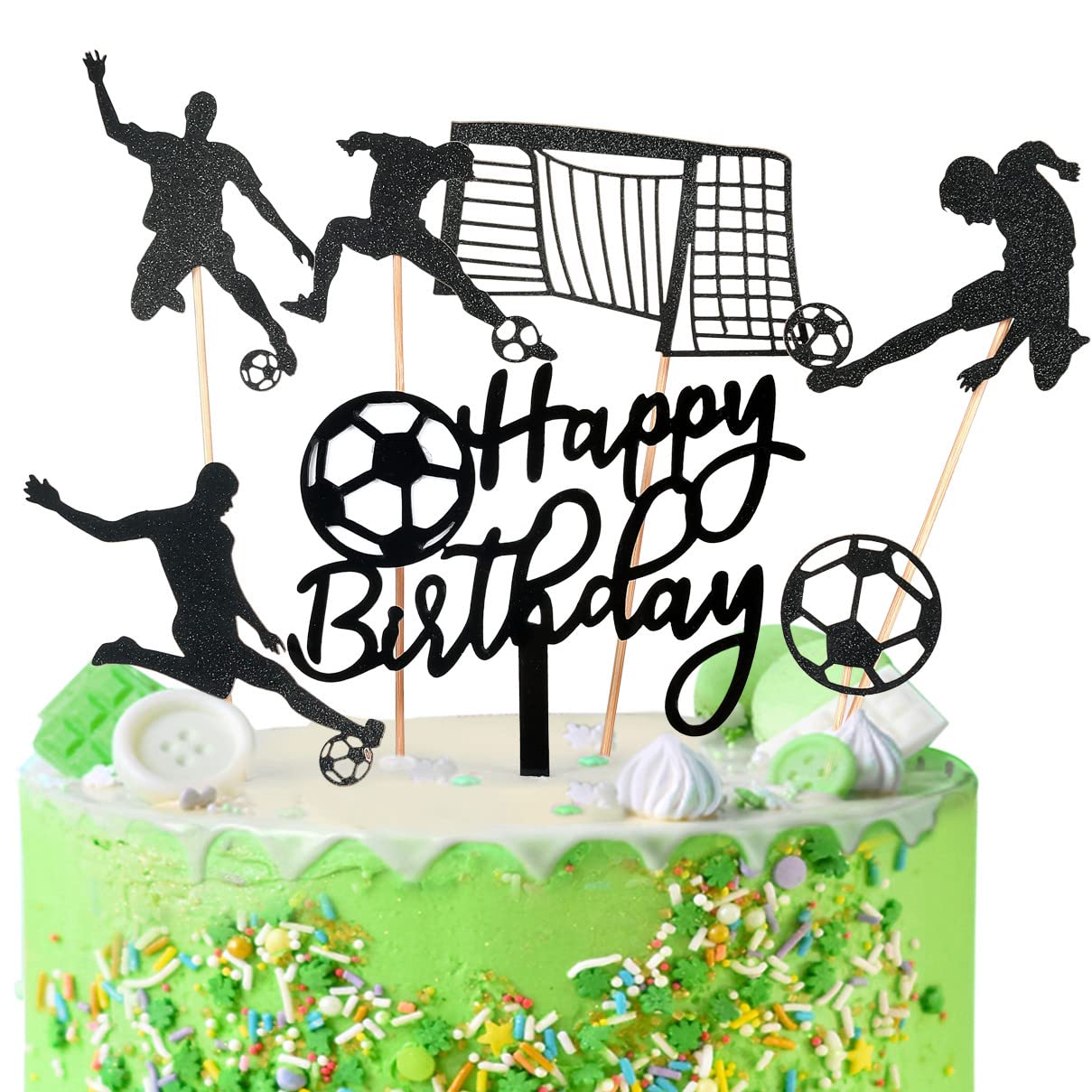 Decoración de tartas de fútbol para fiesta de fútbol, decoración para tartas de cumpleaños, fútbol, cupcakes, decoración para tartas, fútbol, decoración para tartas, decoración de tartas, decoración