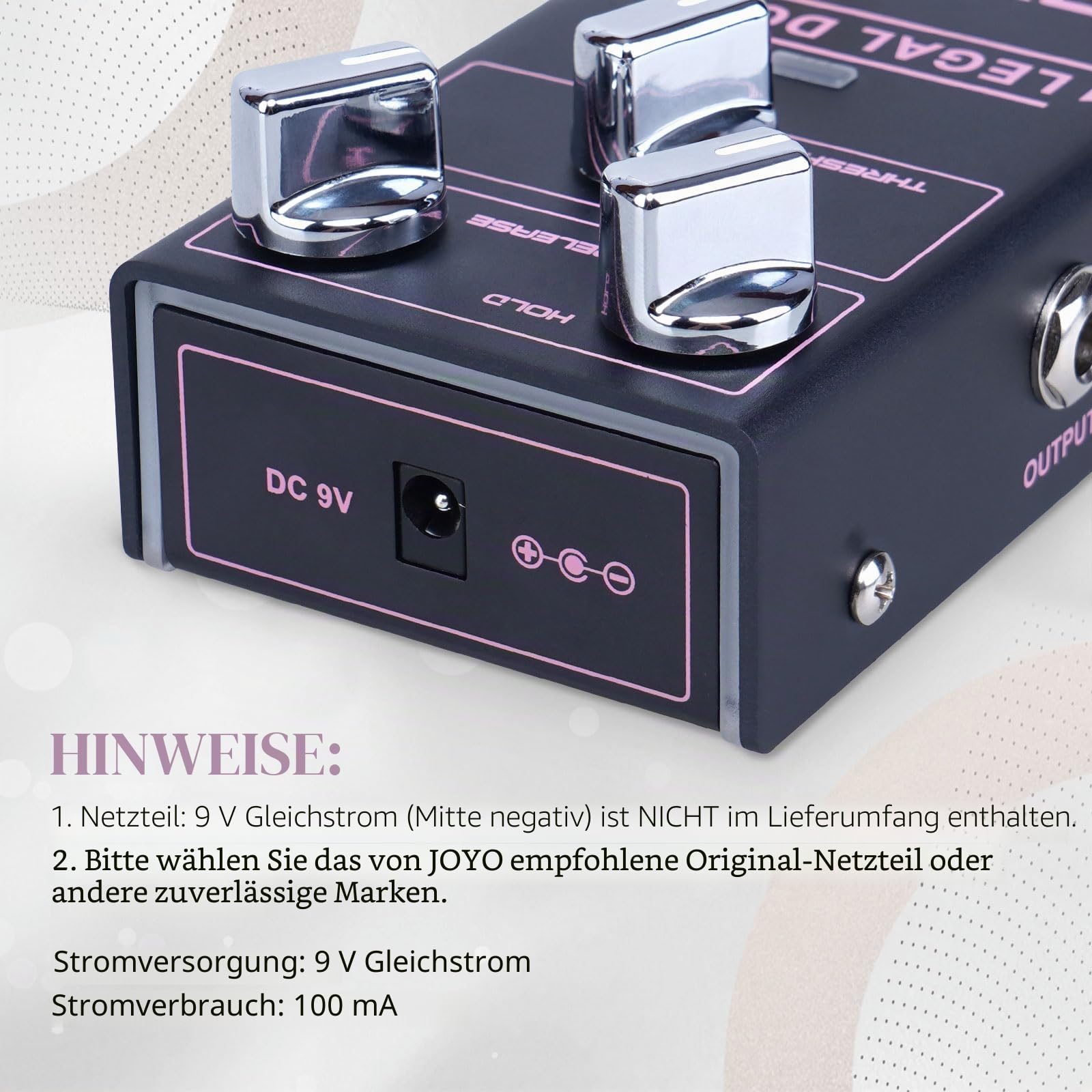 JOYO Noise Gate Pedal Noise Suppressor mit 4-Kabel Methode für E-Gitarre (Legal Done R-23)