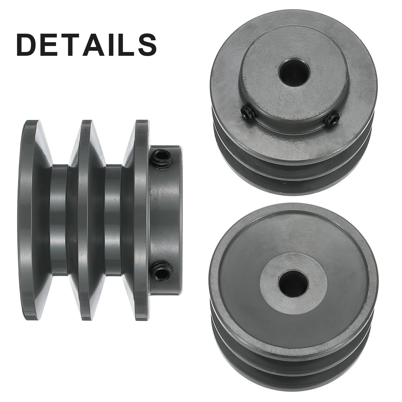 QUARKZMAN 2BK28-1/2 Puleggia A V 1/2" Foro 2.95" Diametro Esterno Doppia Scanalatura Puleggia Con Anima Forata Su Misura Ghisa Sezione Cinghia Per Cinghia 3L O B