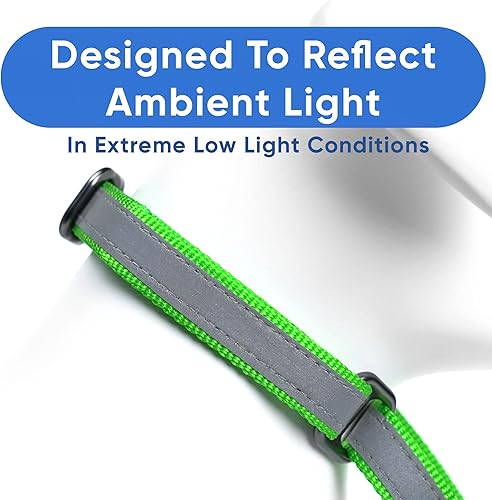 Miniatura 4 de Collar para perros Pawtitas, tipo gamarra, reflectante, M, Verde