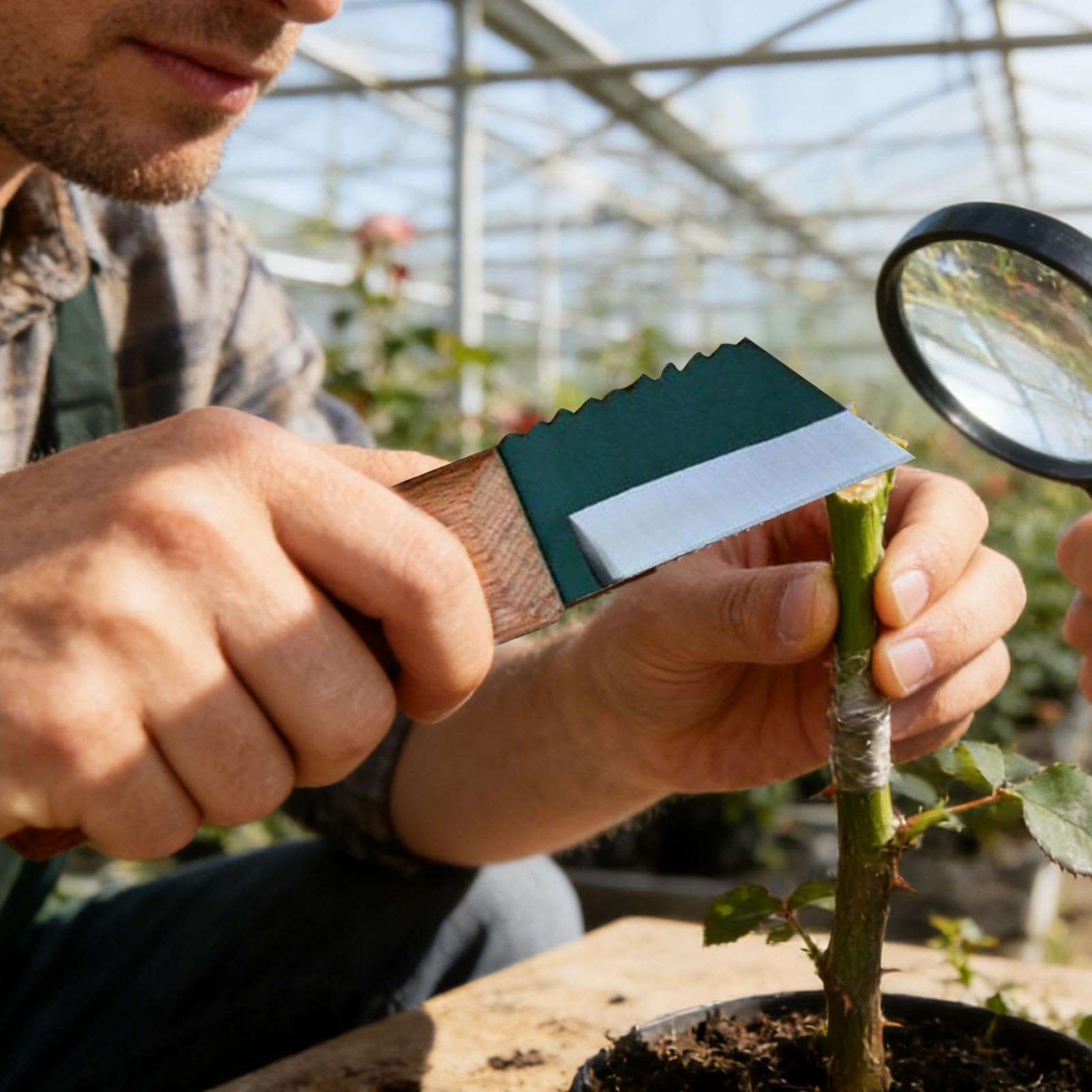 Veredelungsgerät Tragbare 18 cm Rutschfeste Legierung | Astschere für hohe Äste für Innen Außen Balkon Garten Gewächshaus für Obst Blumen Unkraut Gärtner