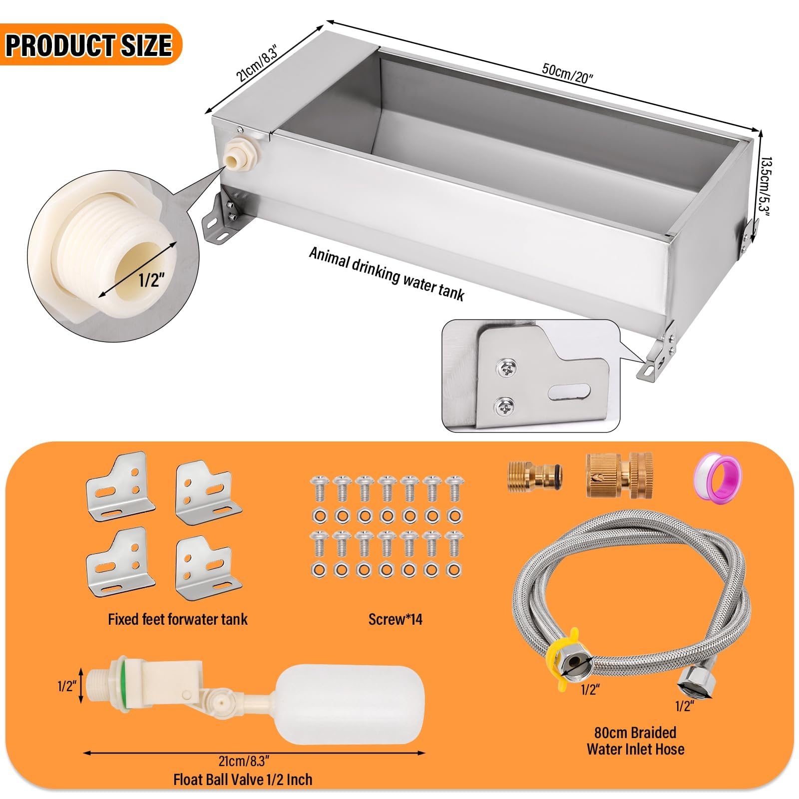 Bebedero automático portátil para ganado, bebedero automático de gran capacidad, cuenco automático de agua potable para animales, comedero de ganado para caballos, cabras, cerdos, perros,