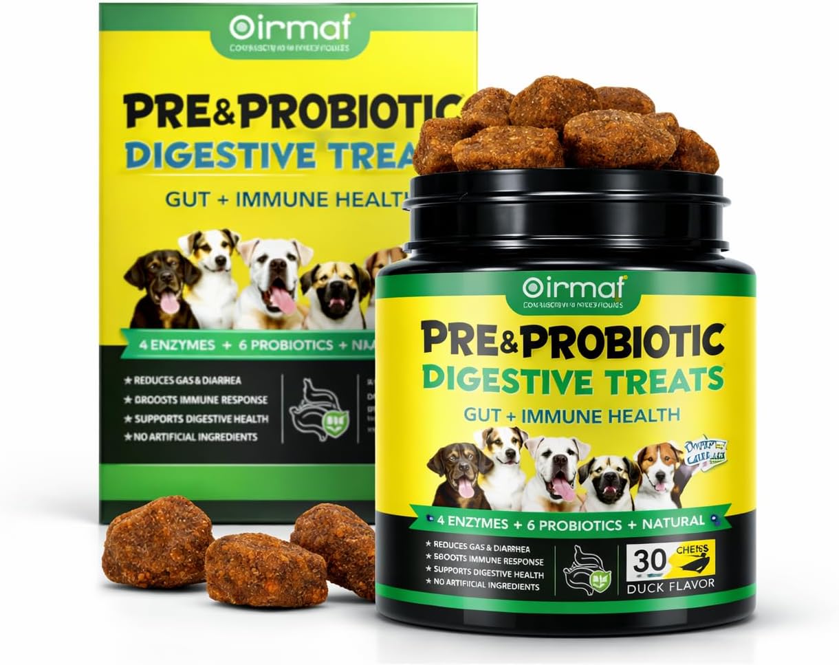 Dog Chew Probiotics – Digestive Health, Immune Support, Gut Flora – Duck Flavour – 30 Chews