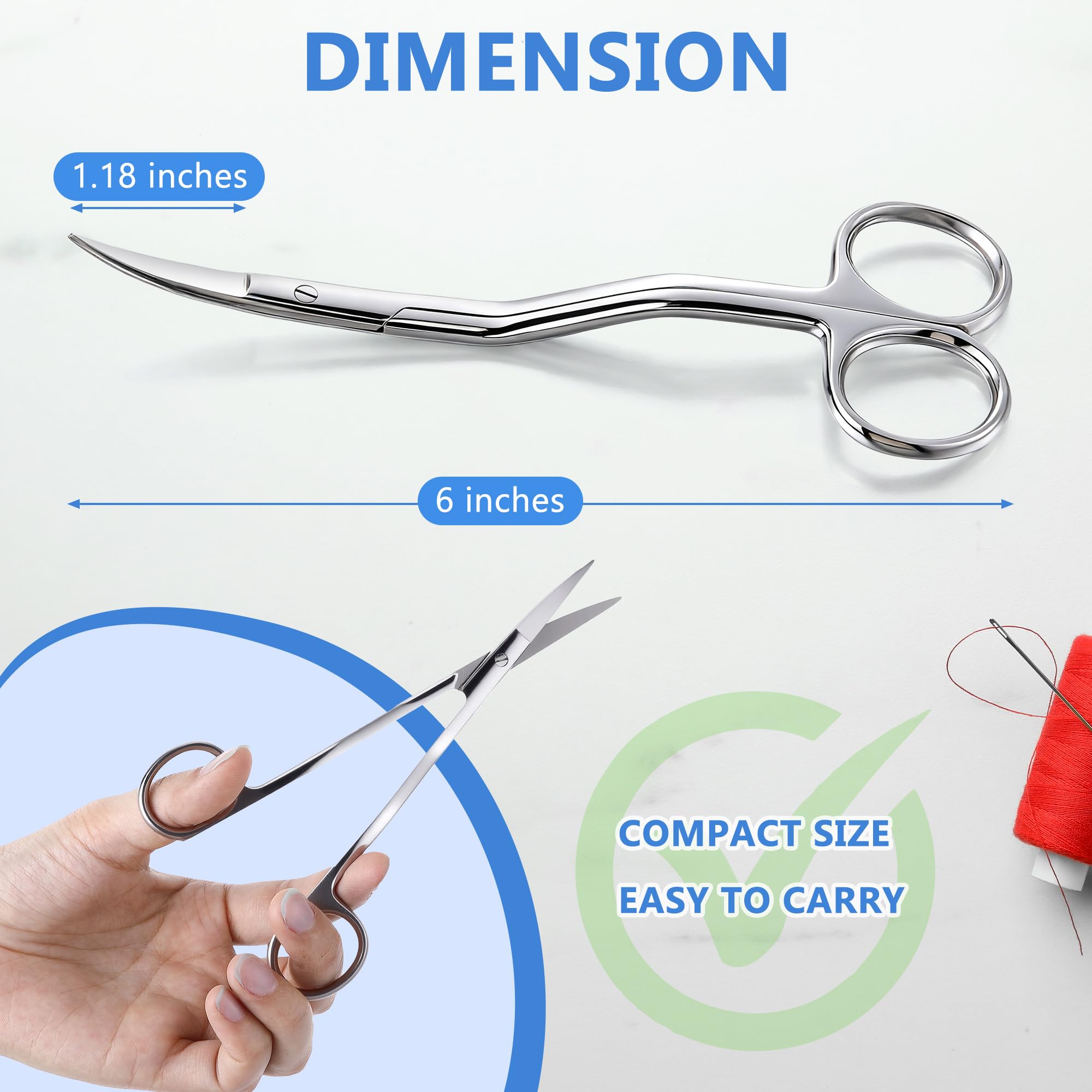 Amazon.com: 6 Inch Bent Handle Curved Embroidery Scissors, Double