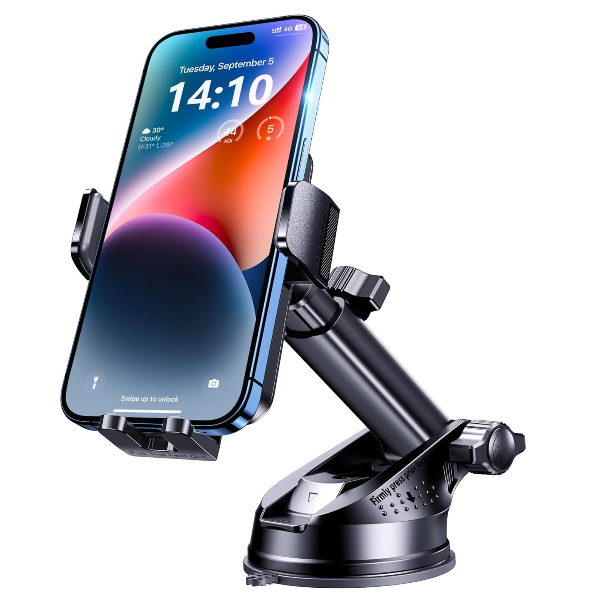Highdas Car Phone Holder for Magsafe – Premium Portable Mount for Mirror & Dashboard, 360° Adjustable Mobile for iPhone 17/16/15/14/13/12 | Strongest Suction with 1-Year Warranty with Car Perfume