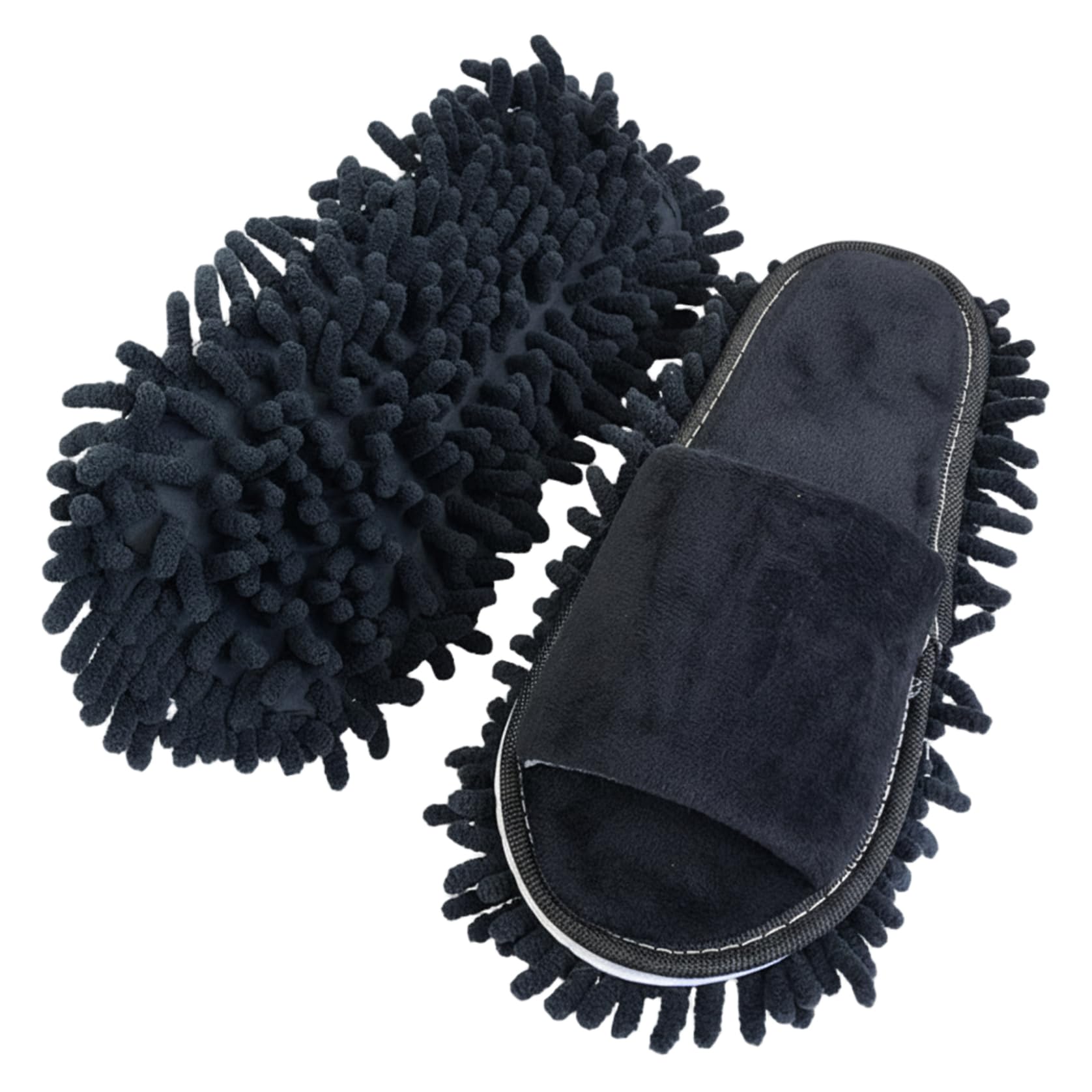 Uanqfegy Mop Slippers - Washable & Silent Mop Shoes for Home Cleaning, Chenille Dusting Slippers Soft Floor Shoes for Hardwood & Tile Floors, S