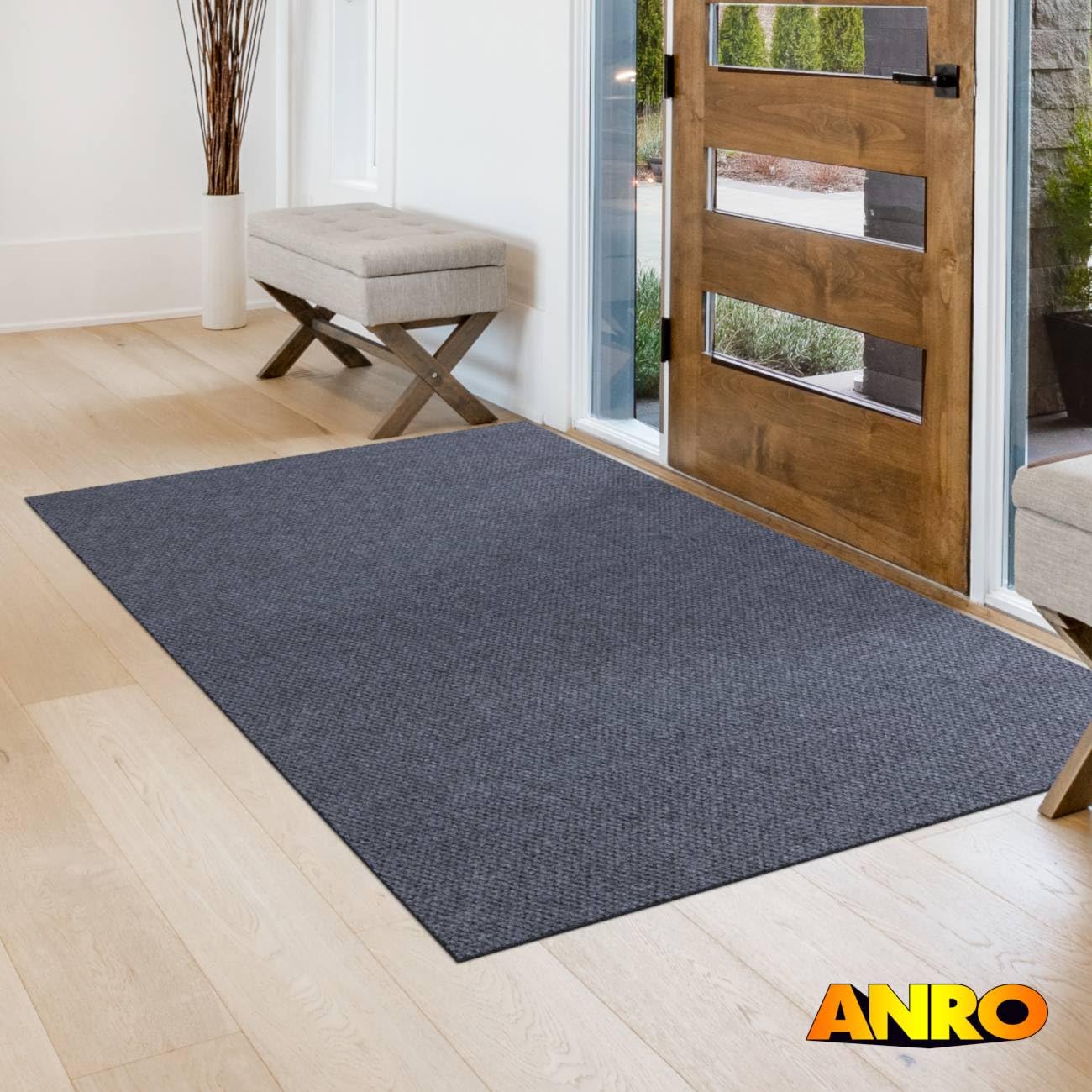 ANRO Appel Fußmatte Schmutzfangmatte rutschfest Grau 150x90 cm