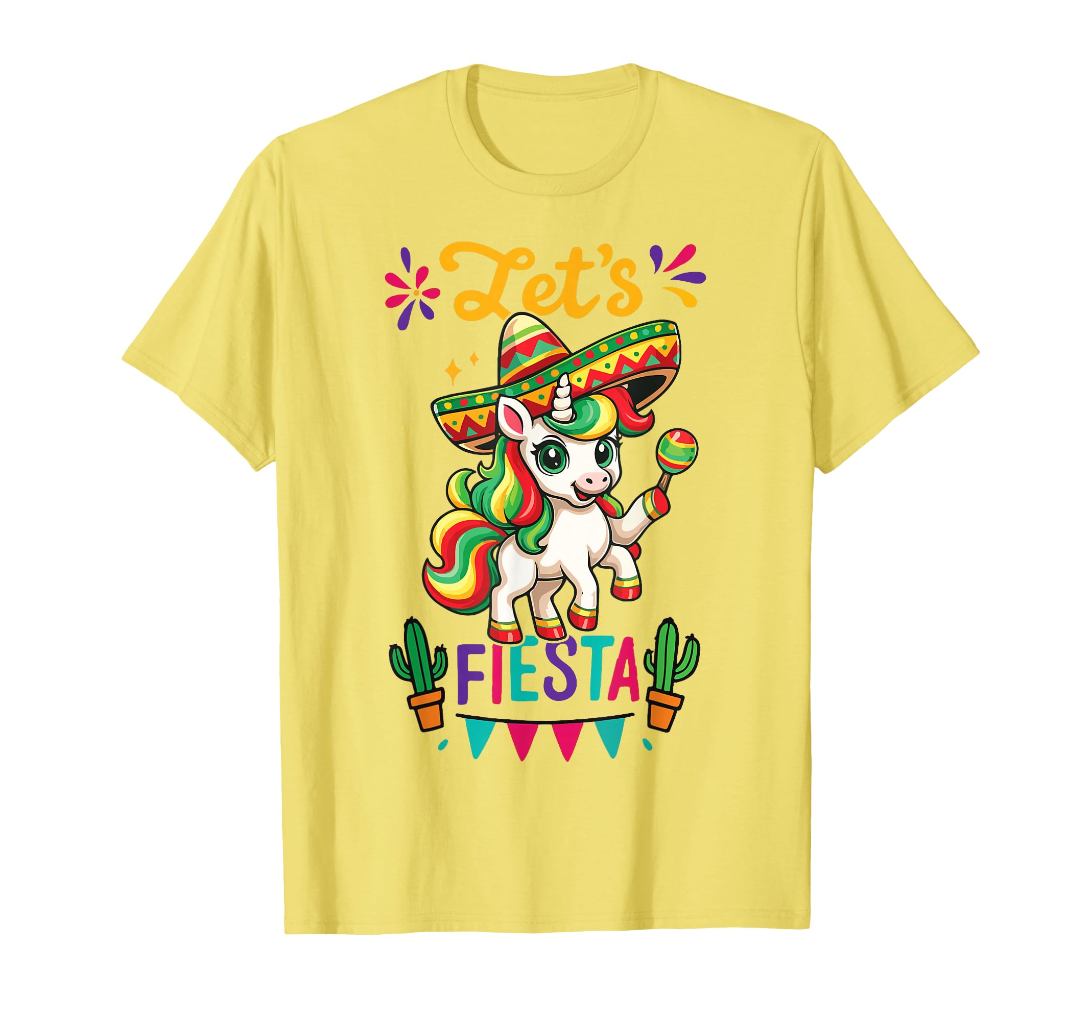 Cute Unicorn Cinco de Mayo Lets Fiesta Mexican Girl Toddler T-Shirt