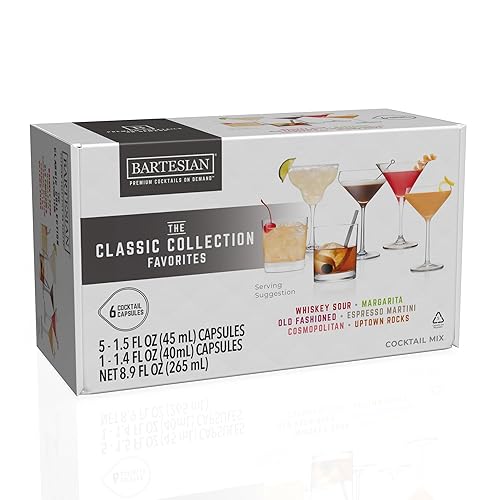 The Classic Collection - Cápsulas variadas, paquete variado de 6 para coctelera Bartesian Premium (55524)
