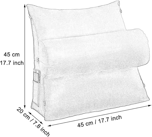Miniatura 2 de Almohada de cuña para dormir después de una cirugía, almohada de lectura con soporte ajustable para el cuello para cama, sofá, cojín de espalda,