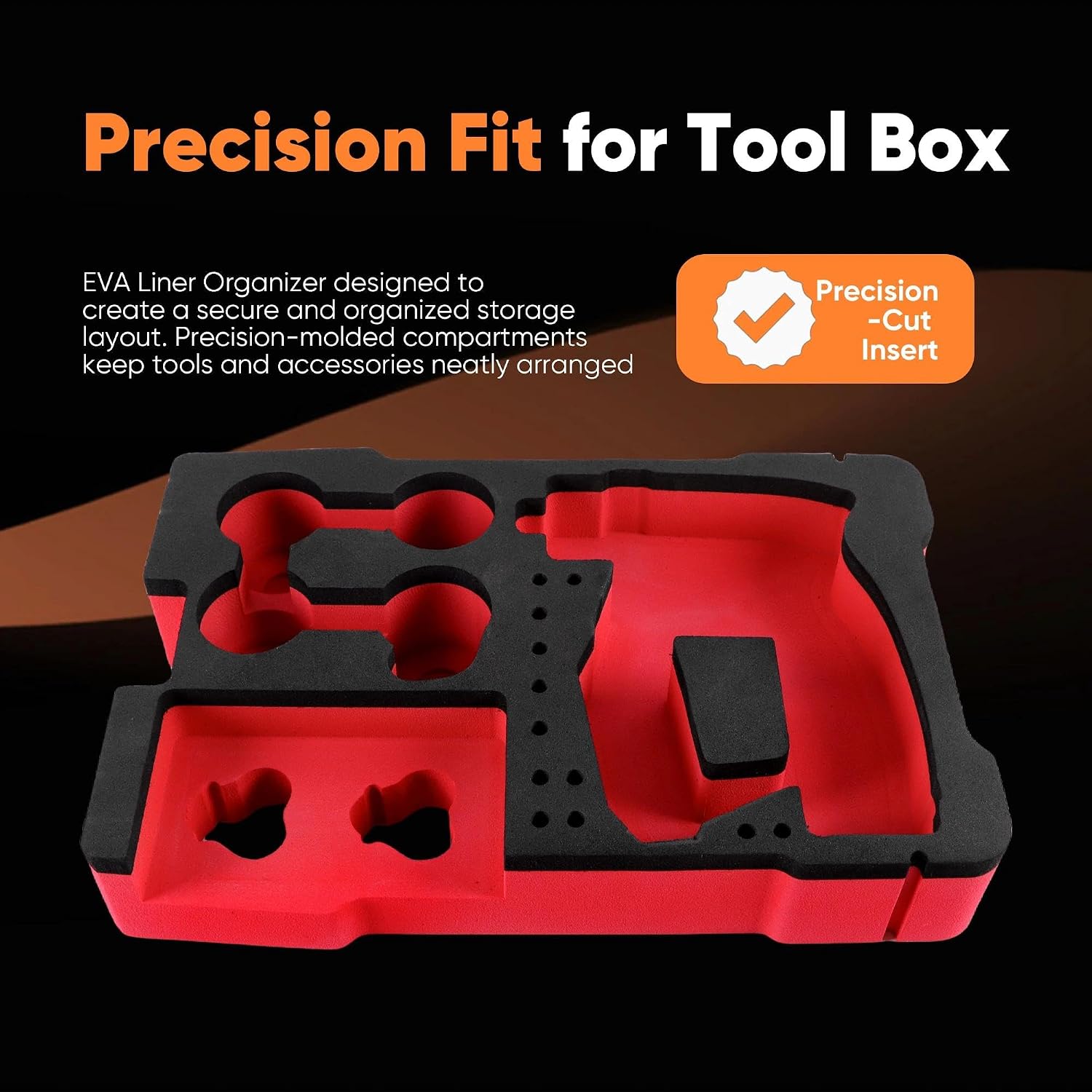 EVA Liner Organizer Compatible with 8435 Series Tool Box - Custom Inserts Fit for 2505 Series Installation Drill Driver Kit & Accessories，Dual-Tone Color - Red and Black