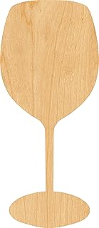 Wine Glass Laser Cut Out Wood Shape Craft Supply - 4 Inch