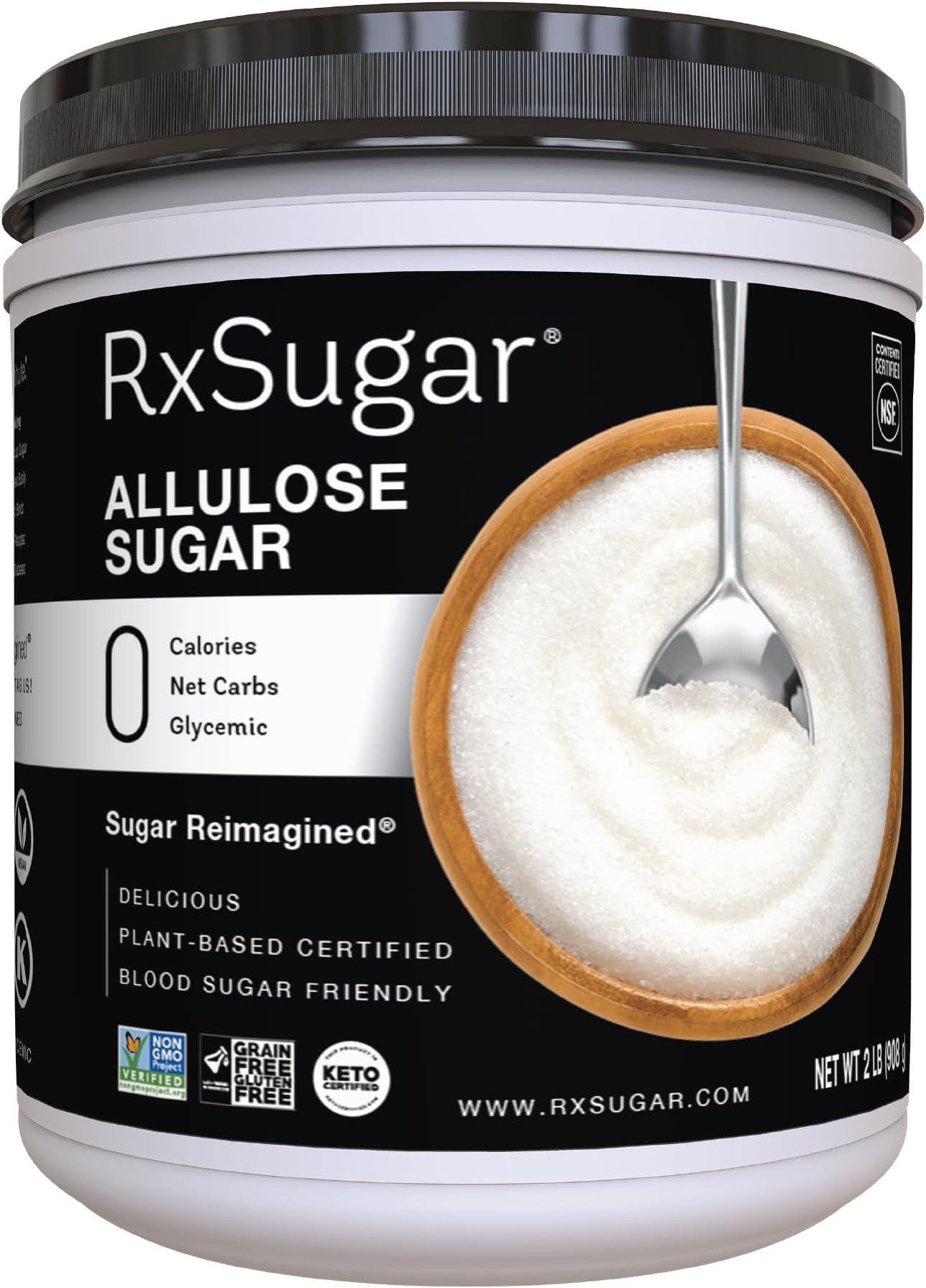 RxSugar Delicious Plant-Based Crystal Sugar, Allulose, 32 oz