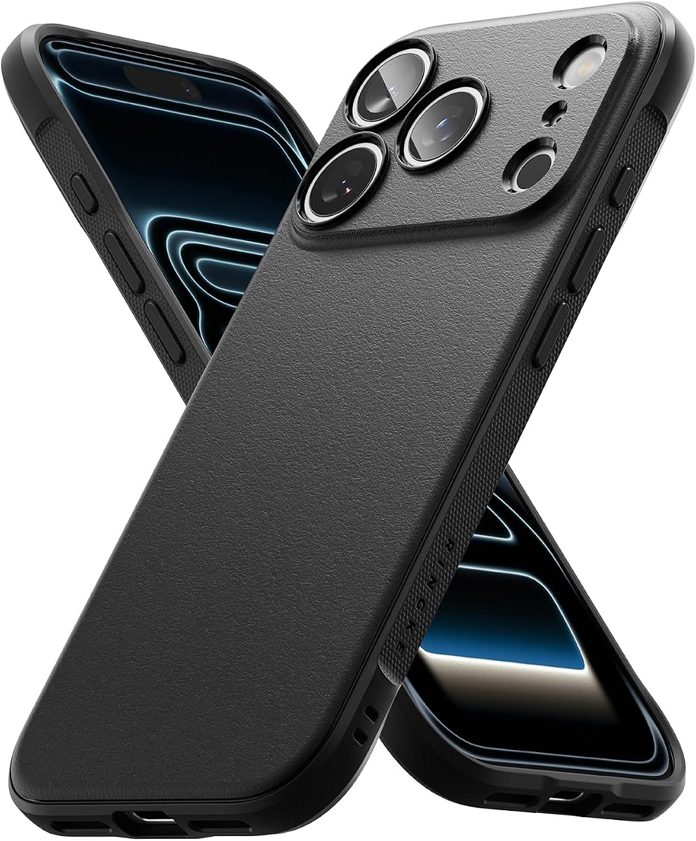 Ringke Onyx for iPhone 17 Pro Max Case, [Feels Good in The Hand] Oil & Dirt Resistant, Individual Lens Covers for Cameras, Non-Slip Enhanced Grip Lightweight Cover - Black