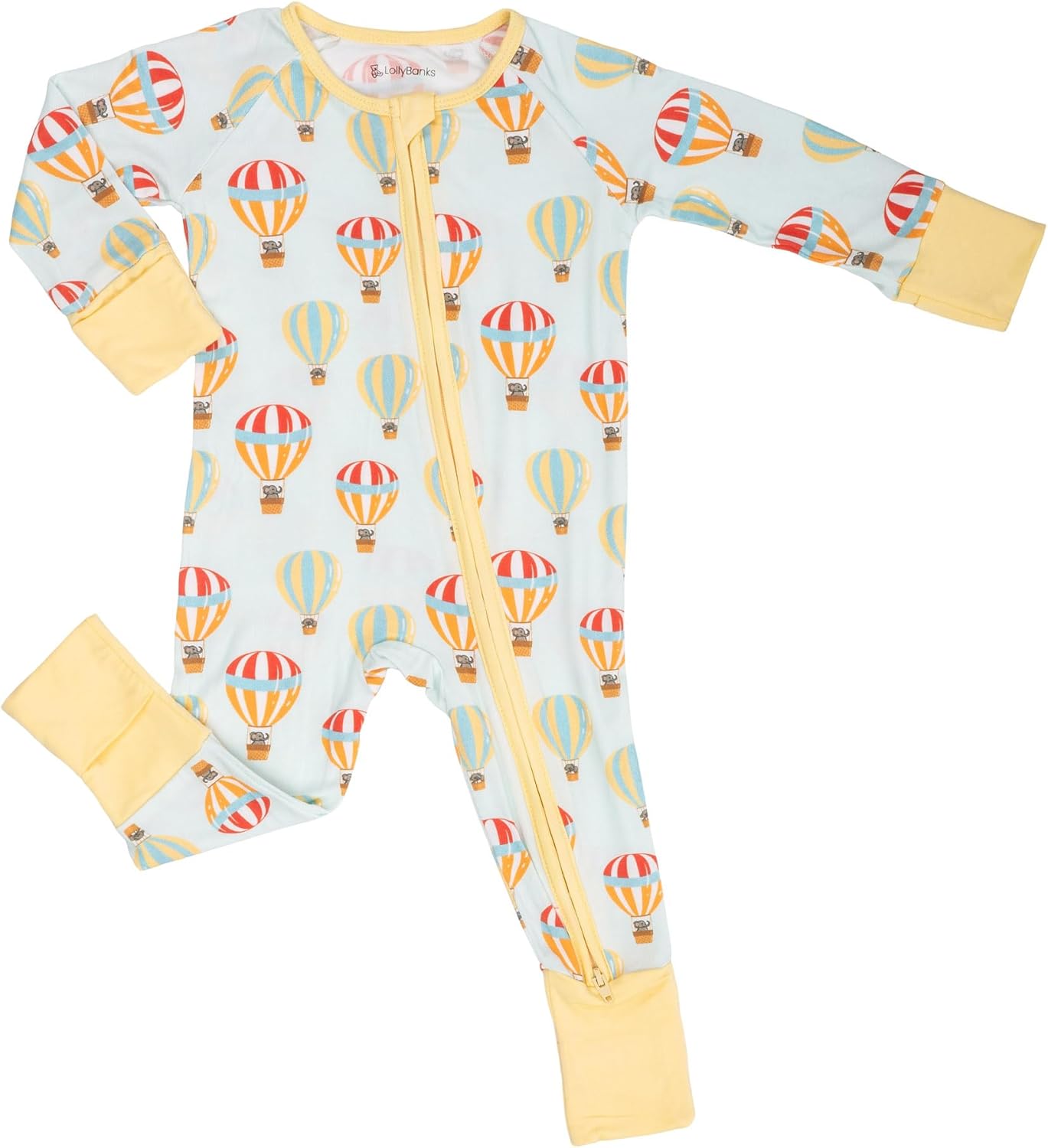 LollyBanks Baby Pajamas, Long Sleeve Baby Romper with 2-Way Zipper, 95% Viscose from Bamboo and 5% Spandex, Infant Sleepers