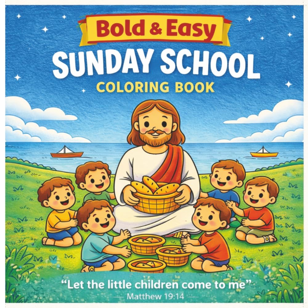 Bold & Easy Sunday School Coloring Book 8.5x8.5: By Fairy Tale Finds