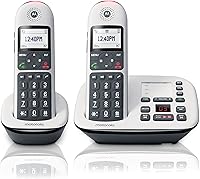 Vista 7 de Teléfono inalámbrico Motorola CD5011 con contestador automático y 1 auricular DECT 6.0, botones grandes, pantalla retroiluminada grande, aumento