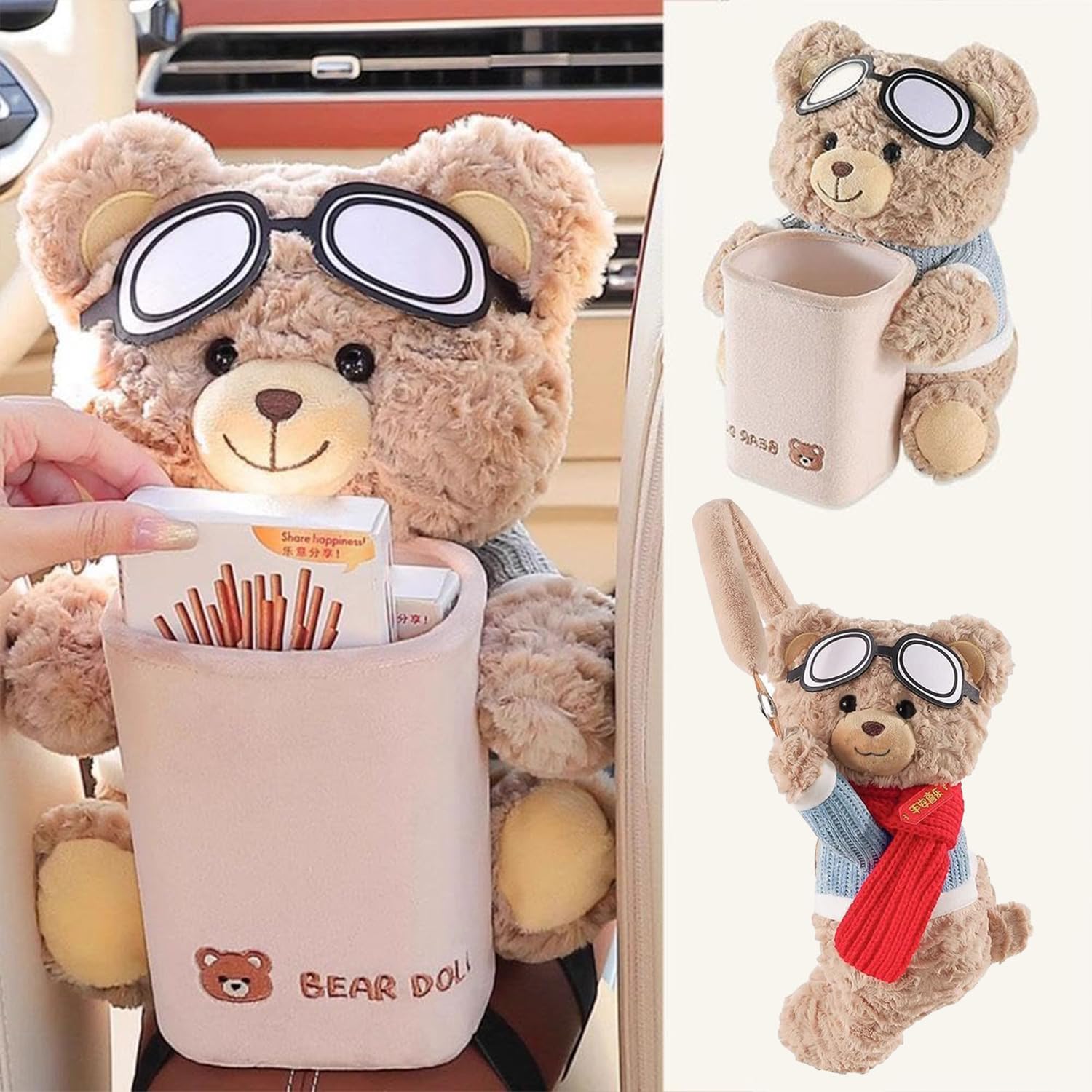 Porta Fazzoletti Per Auto,Organizer A Forma Di Orsetto Peluche,Morbidi