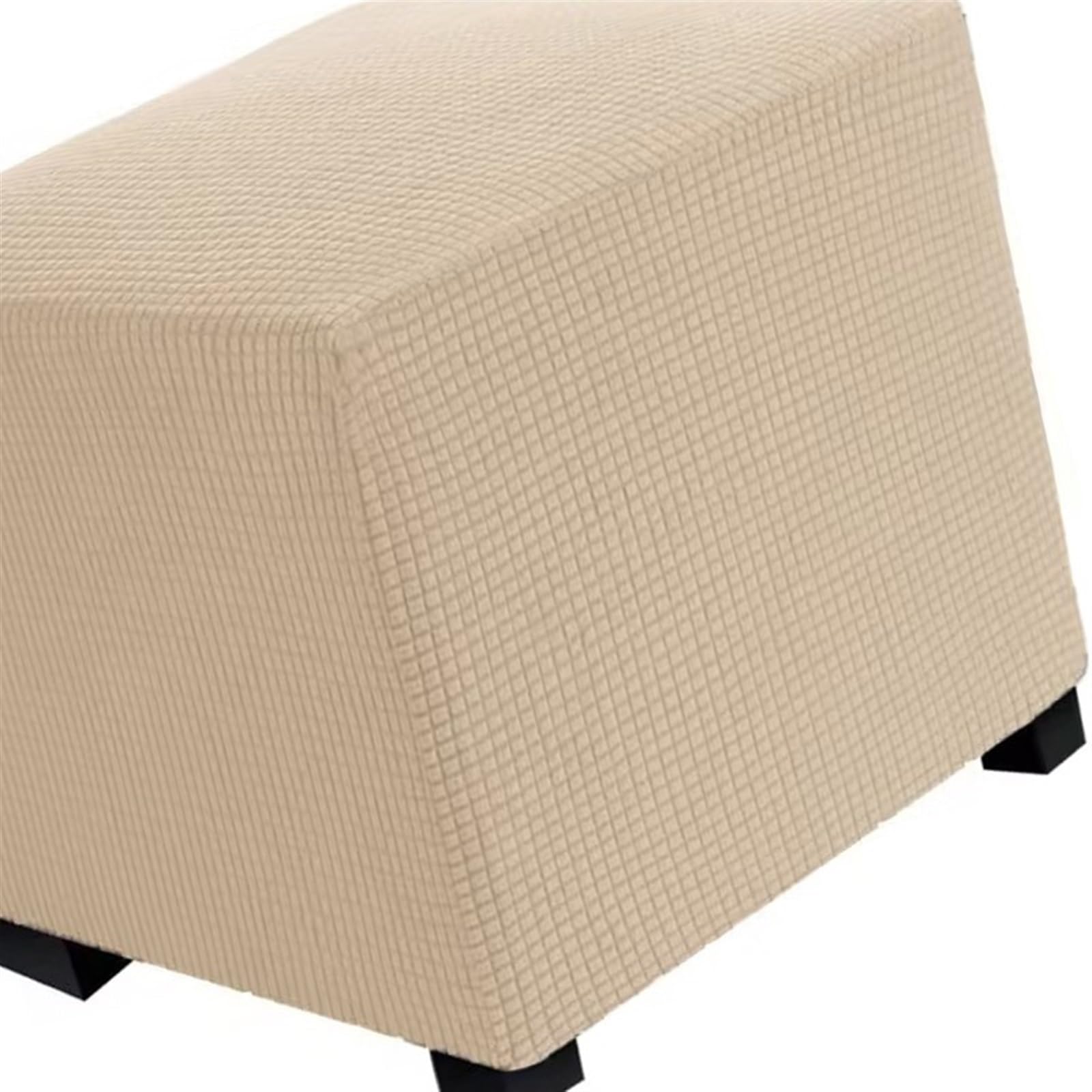 ILiemao Ottoman Covers Stretch Square Foot Stool Covers Stretch to Fit Square Storage Stool Ottoman Covers Footstool Protector for Living Room，Removable Washable(Color:Camel,Size:75x75 cm 29x29 in)