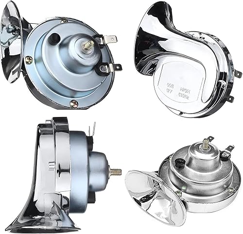 Vista 20 de Bocina de tren para camiones – Bocina de barco súper ruidosa de 130 DB, bocinas de caracol eléctricas impermeables de 12 V, bocina de aire