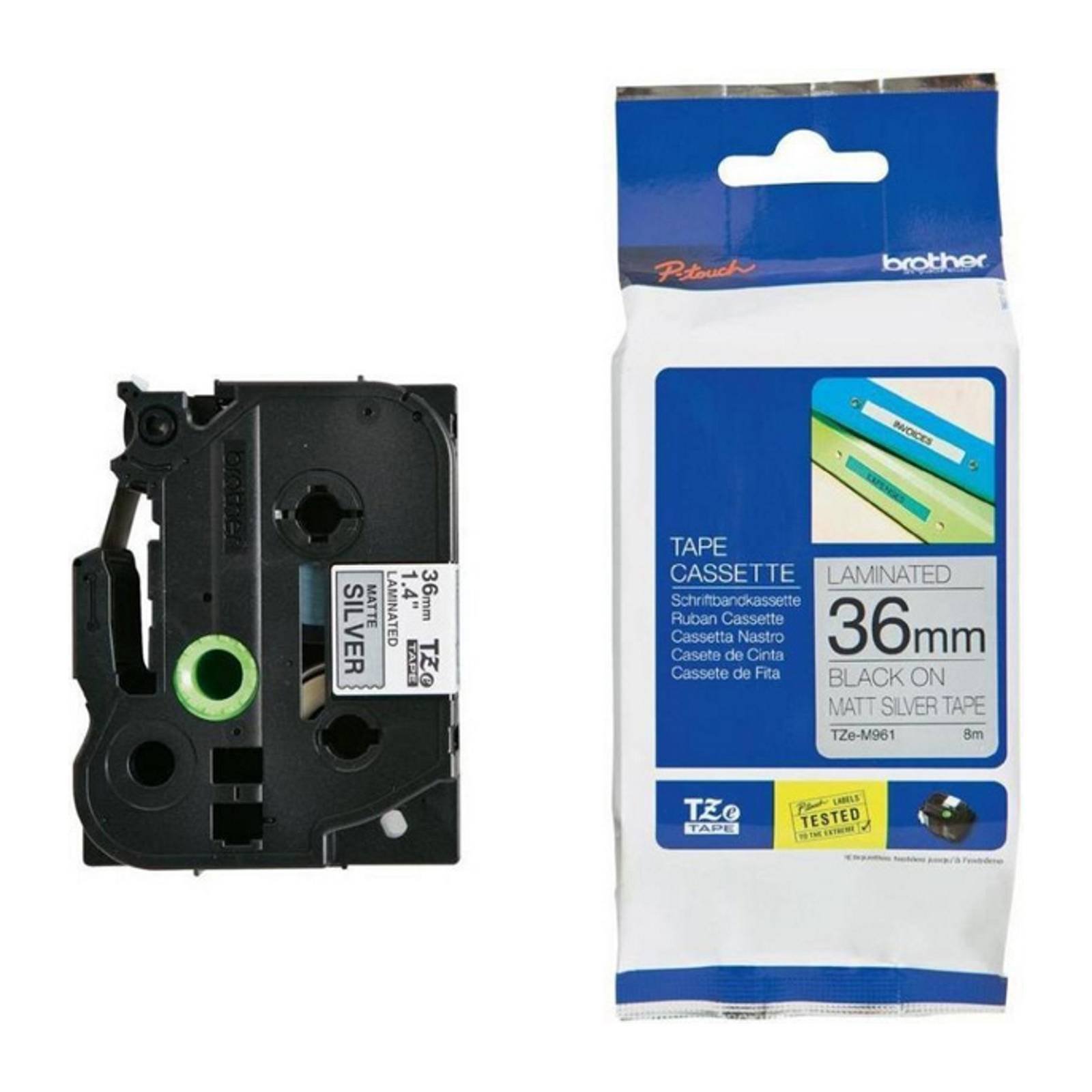 Brother TZE-M961 – Tapes for Label Printers (Silver, 3.6 cm, 8 M)