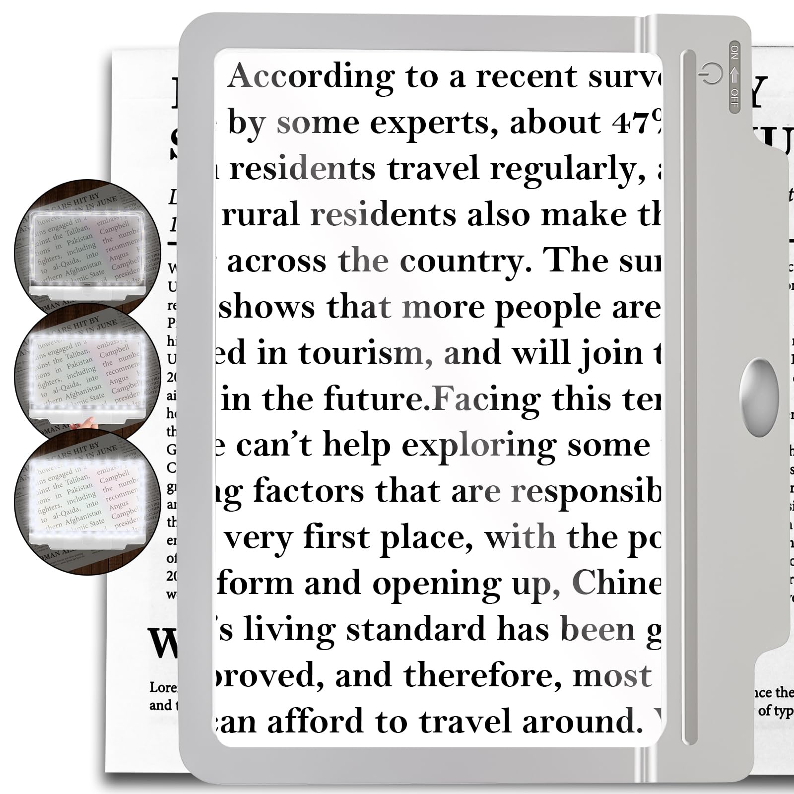 4 Magnifying Glass with Large Super Bright LED Side Magnifier with 36 Anti-Glare Dimmable LEDs (Provides an Evenly Illuminated Viewing Surface and Relieves Eye Fatigue) - Perfect for Reading Small