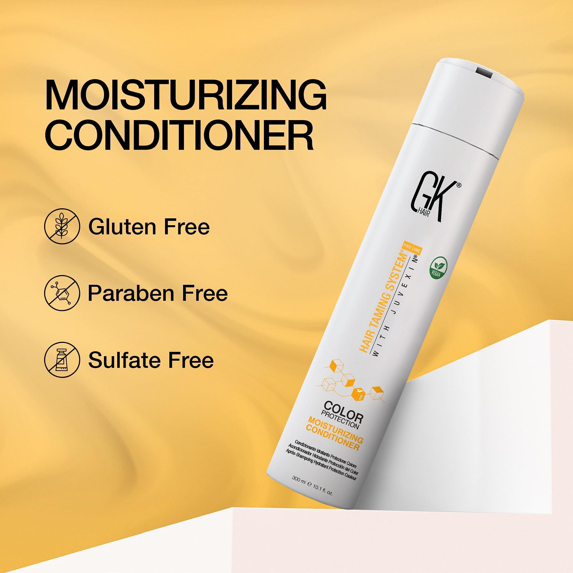 GK HAIR Global Keratin Moisturizing Conditioner (300ml 10.1 FL Oz) per capelli trattati dal colore, secchi, danneggiati, ricci crespi diradati, maschera idratante, organica, senza parabeni, glutine