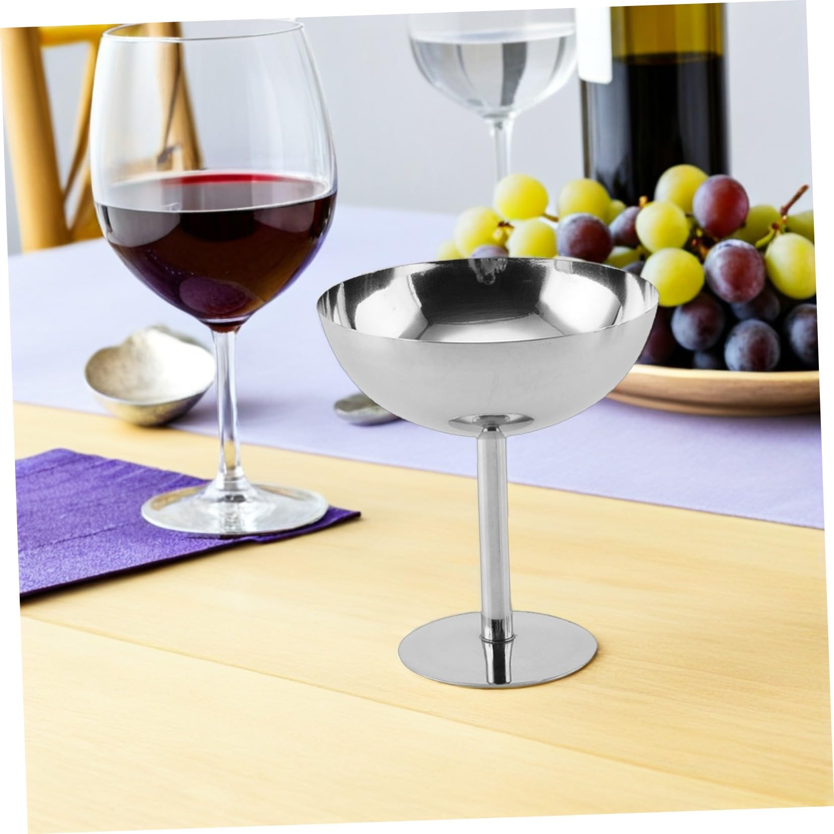 2piezas Cuencos para Postre de Acero Inoxidable Vaso de Helado Taza de Cóctel para Yogur Postres Fiesta el Piso Mesa