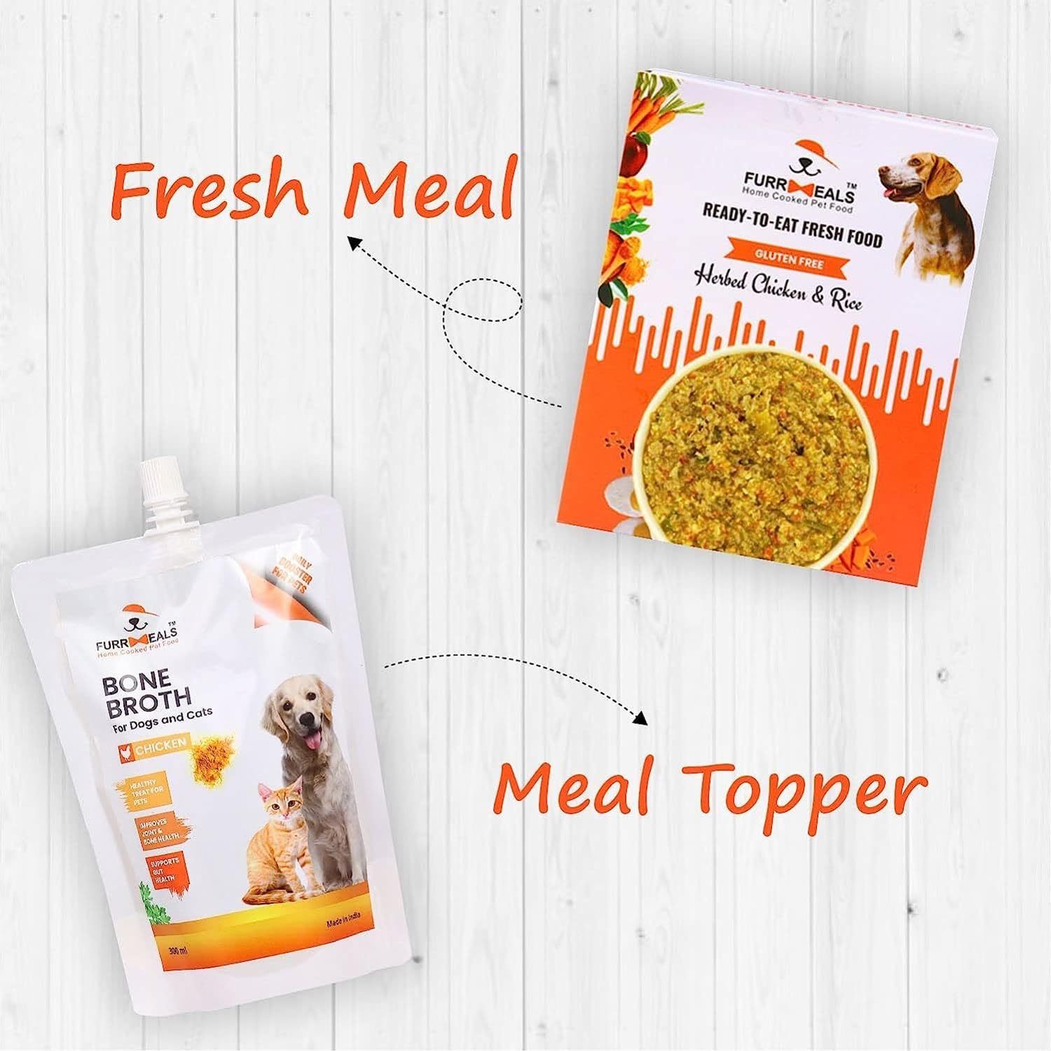 FurrMeals Herbed Chicken and Rice & Chicken Bone Broth | Combo Pack of 2 x 300gm | Wet Dog Food | Treat and Meal for Dogs | All Breed | Preservative Free | Ready-to-Eat Fresh Dog Food 3