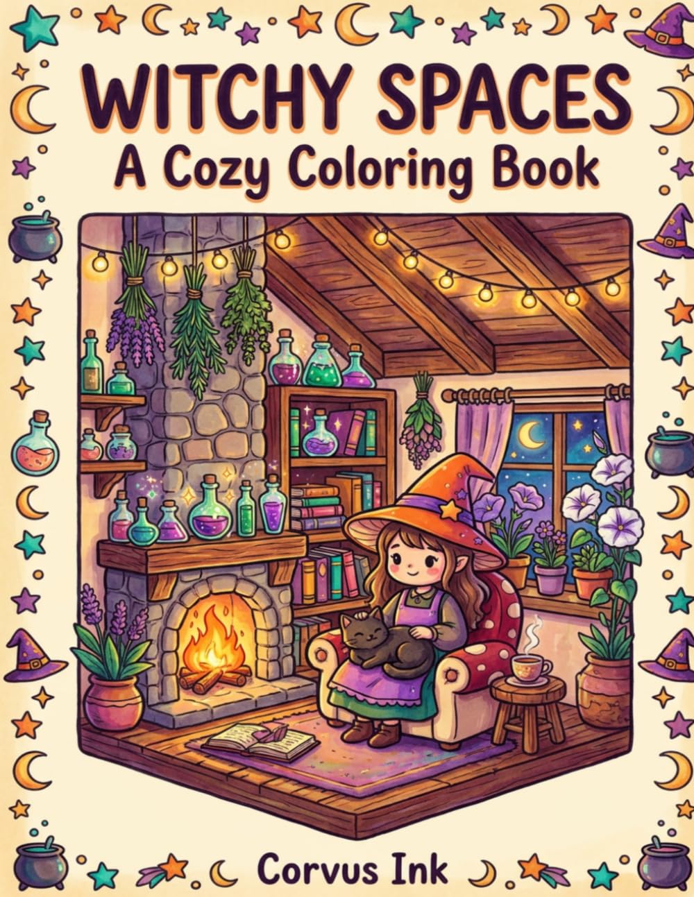 Witchy Spaces: A Cozy Coloring Book