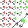 Benvo 20 Pcs Fishing Rod Alarm Loud Dual Alert Bells Fishing Bells Clips for Fish Strike Silver Tone Red and Green