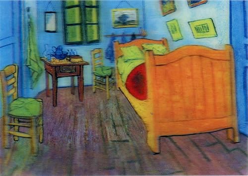 Vincent Van Gogh - Tarjeta de felicitación de postal lenticular 3D - Dormitorio en Arles