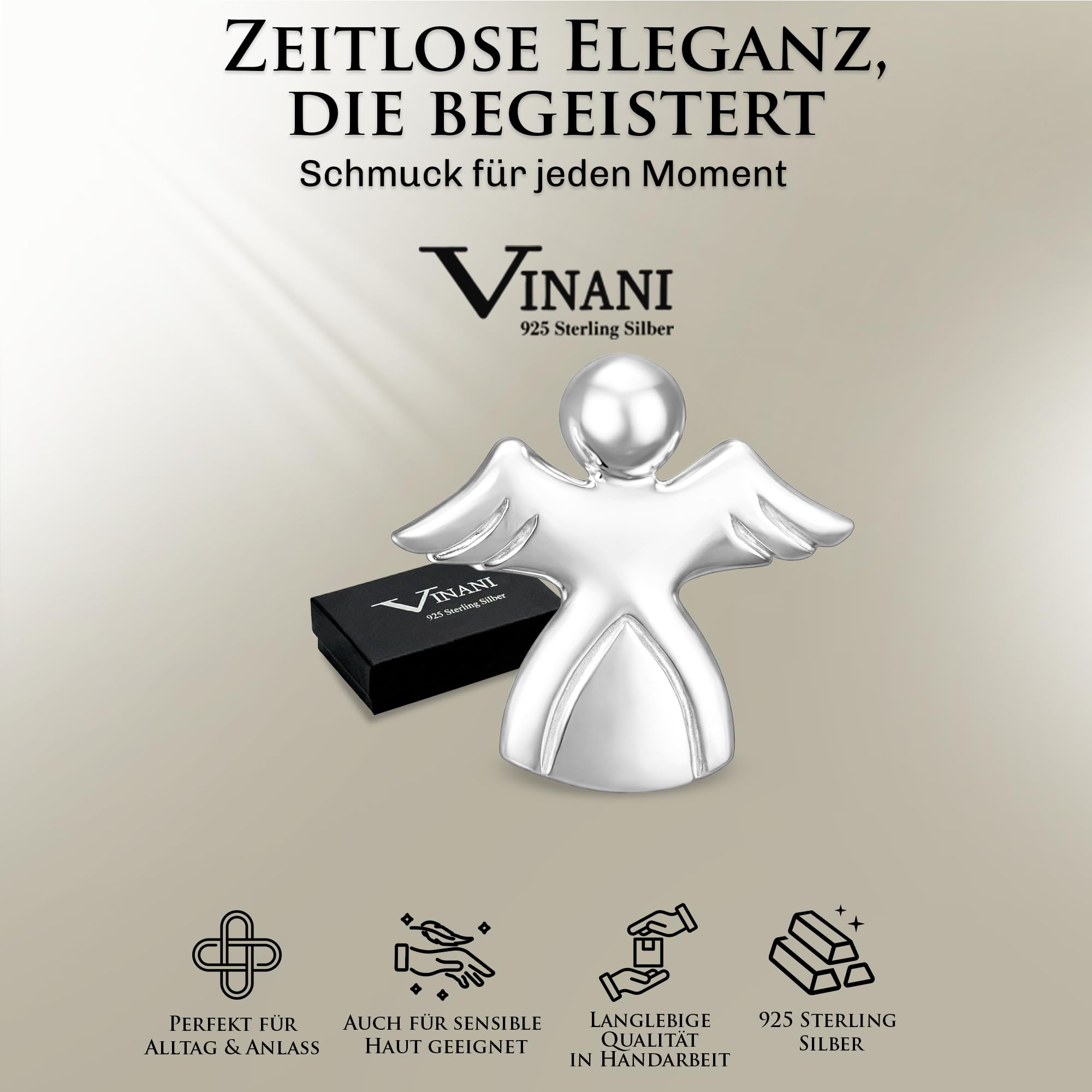 Schutzengel Anhänger 925 Sterling Silber Damen filigran Symbol AGM-EZ