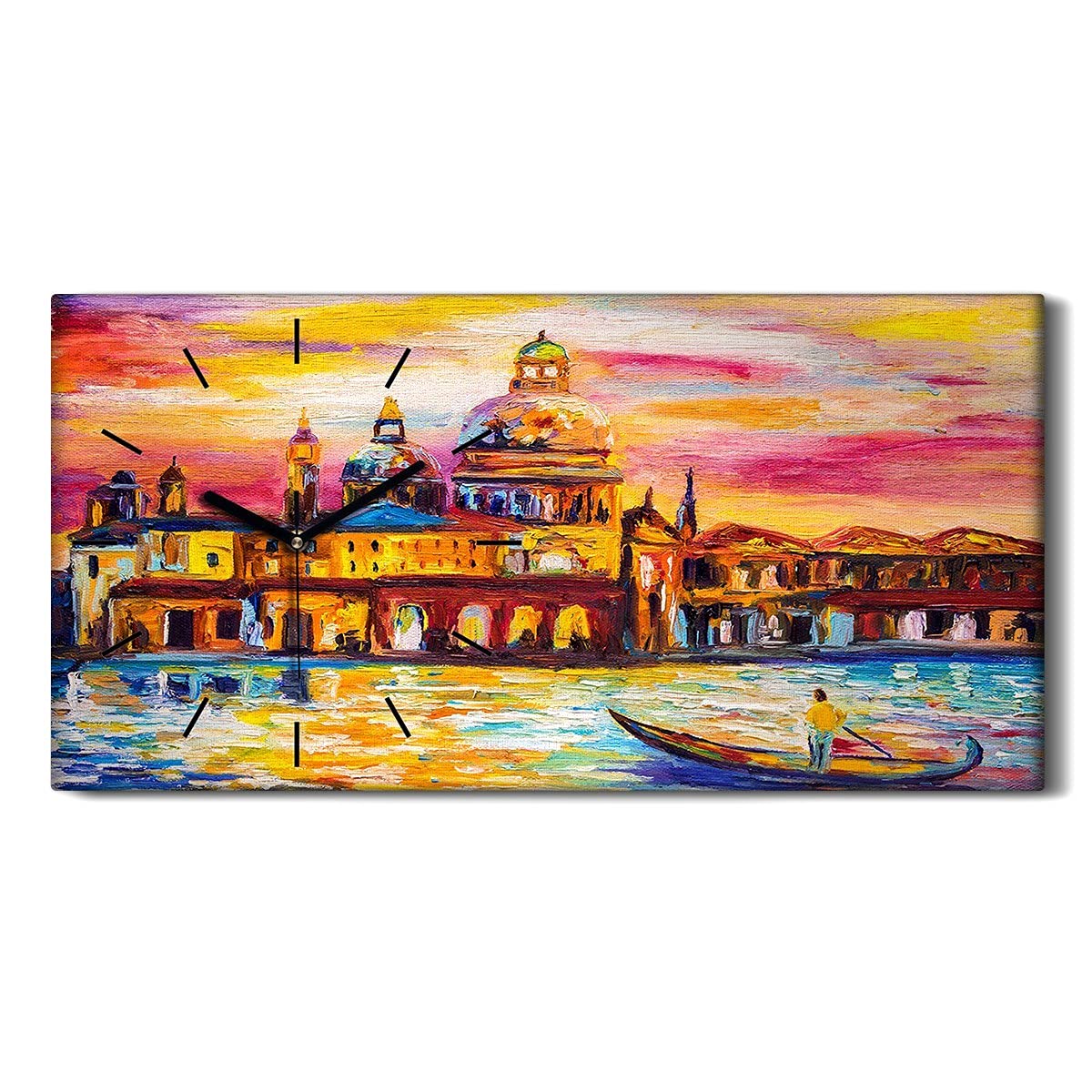 Horloge sur Toile Ne Pas Tic Tac Décoration Silencieuse pour Chambre 60x30cm