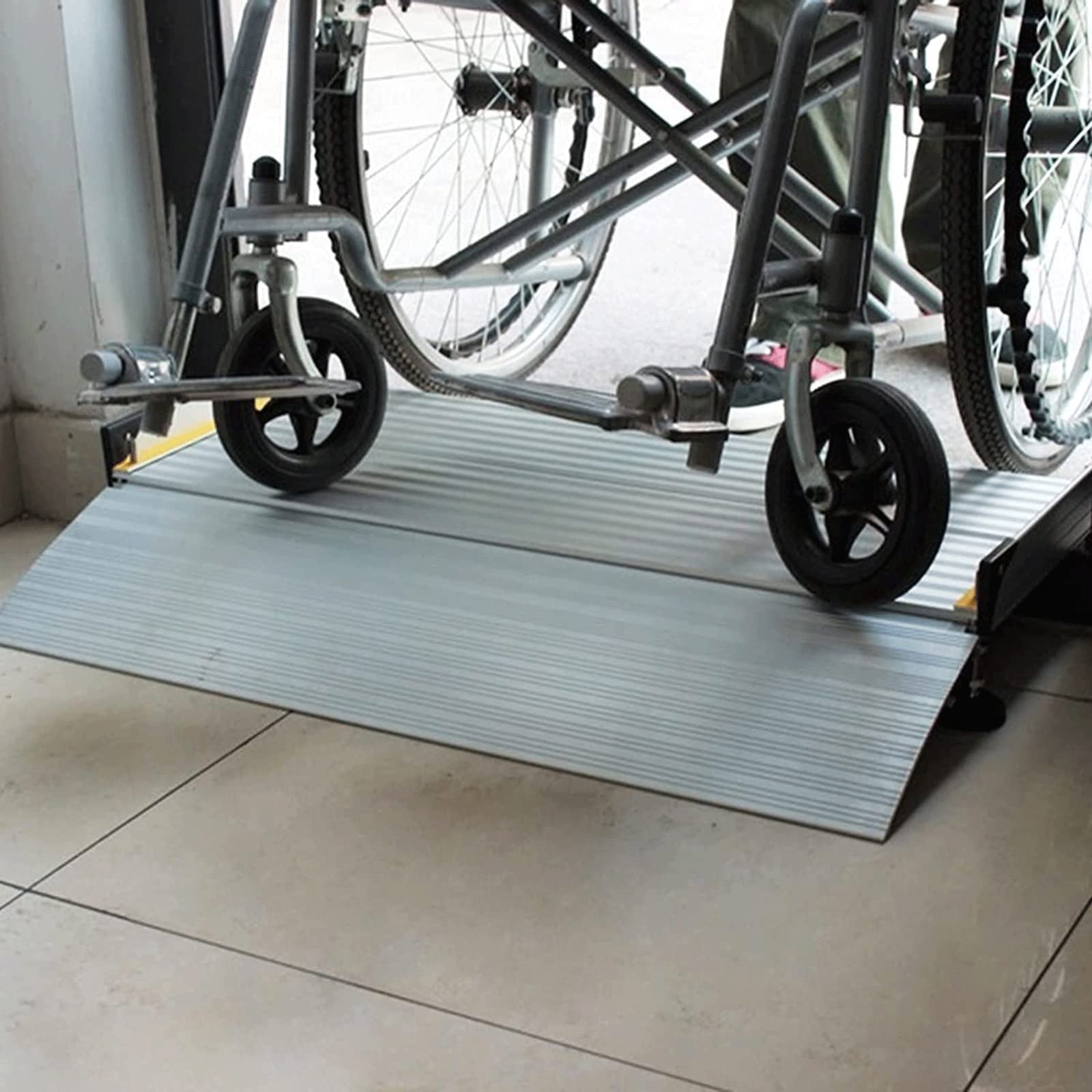 Rampy Progowe Dla Wózków Inwalidzkich, Aluminiowa Rampa Podjazdowa Model Mostu Drzwi Rampy Antypoślizgowa Rampa Wjazdowa Do Skuterów Wózki Rowerowe